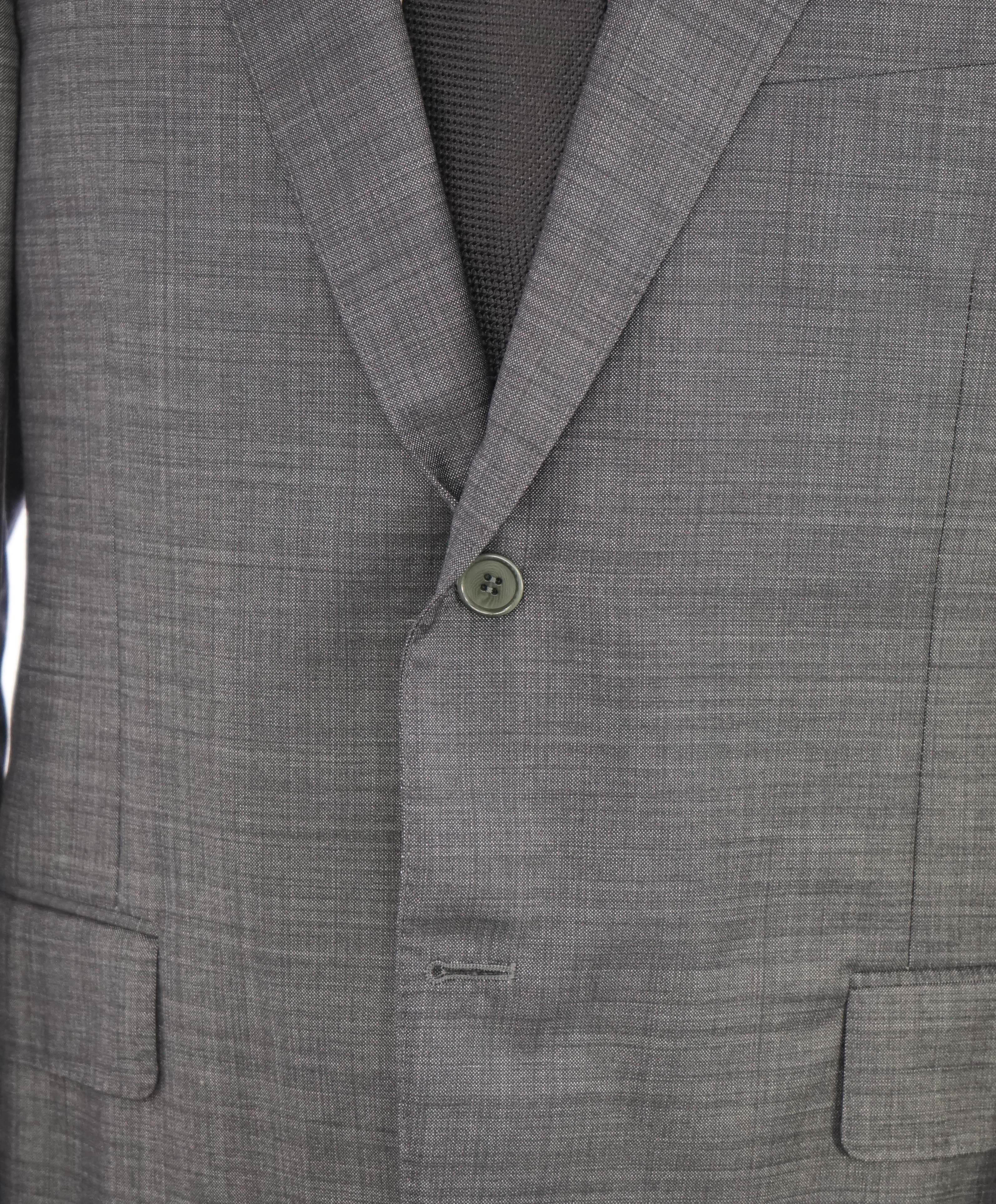 $1,795 CANALI -  Gray Textured Notch Lapel 2-Btn Blazer - 44R US