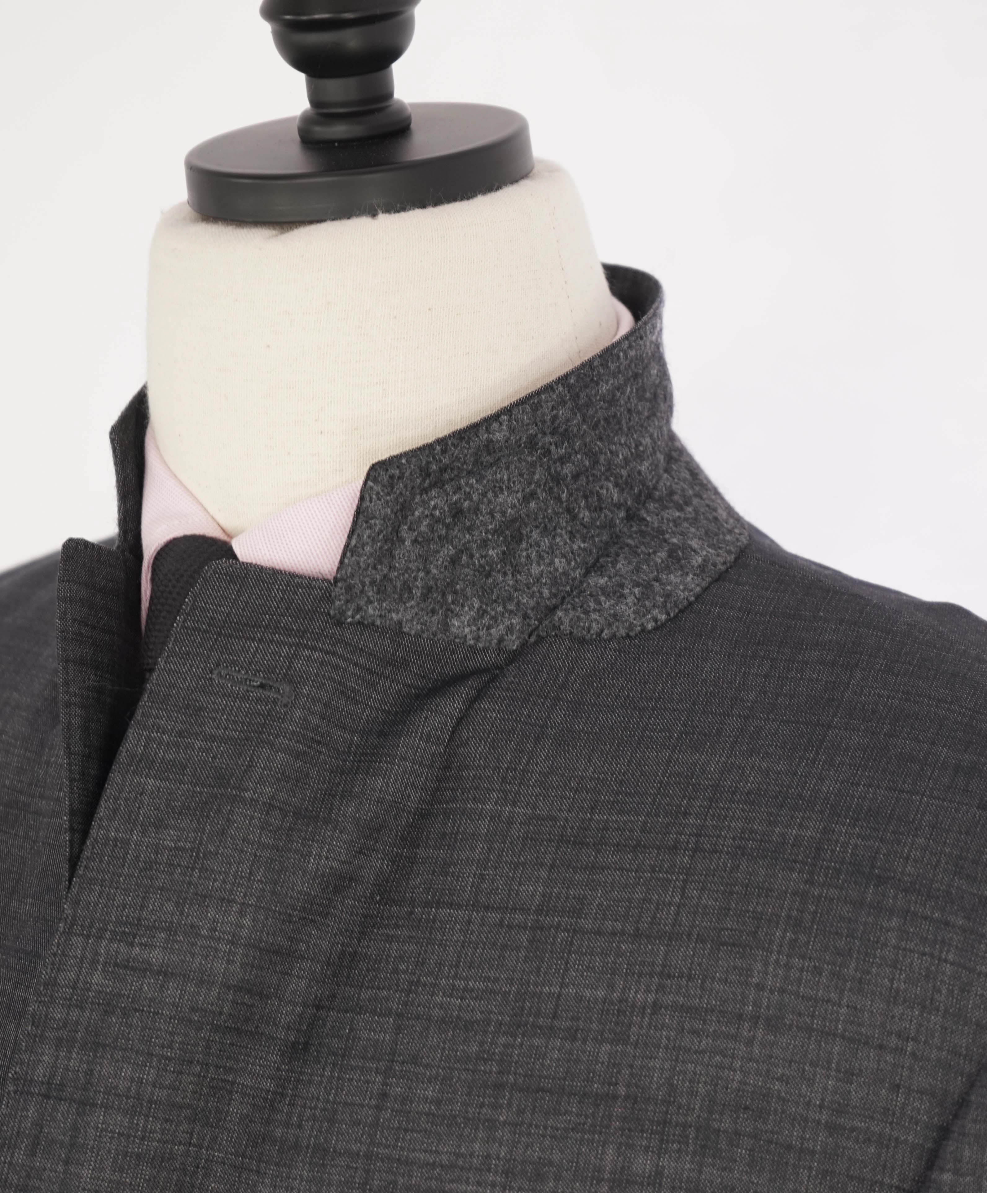 $1,795 CANALI -  Gray Textured Notch Lapel 2-Btn Blazer - 44R US