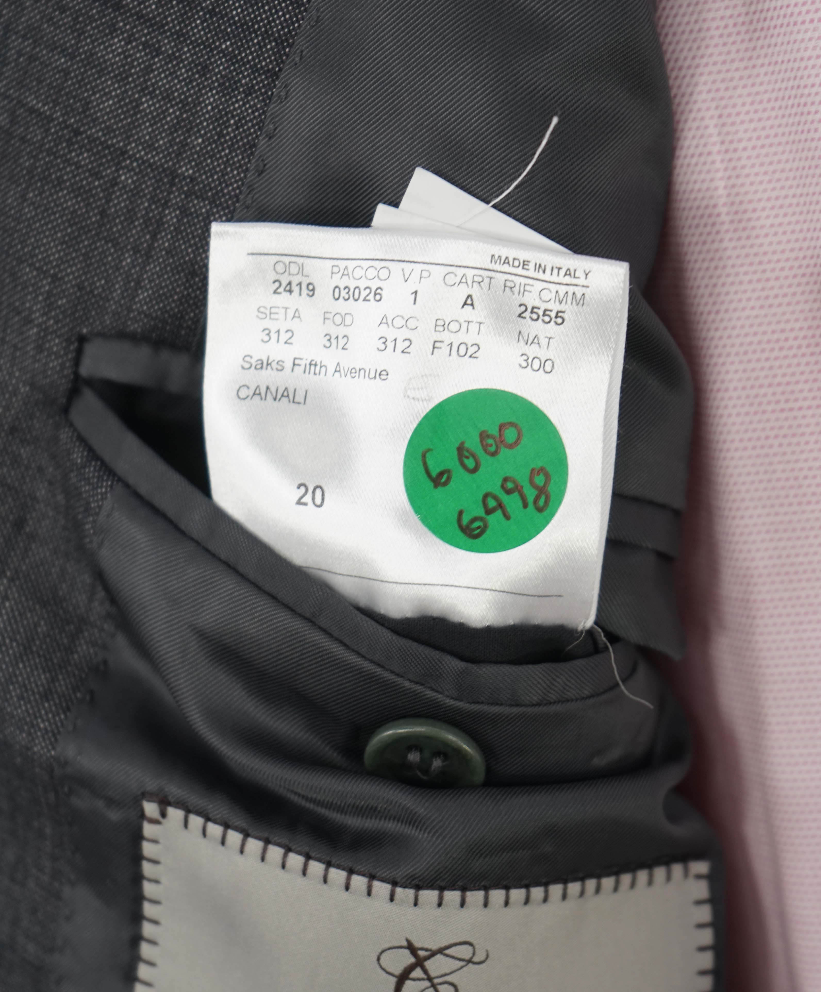 $1,795 CANALI -  Gray Textured Notch Lapel 2-Btn Blazer - 44R US