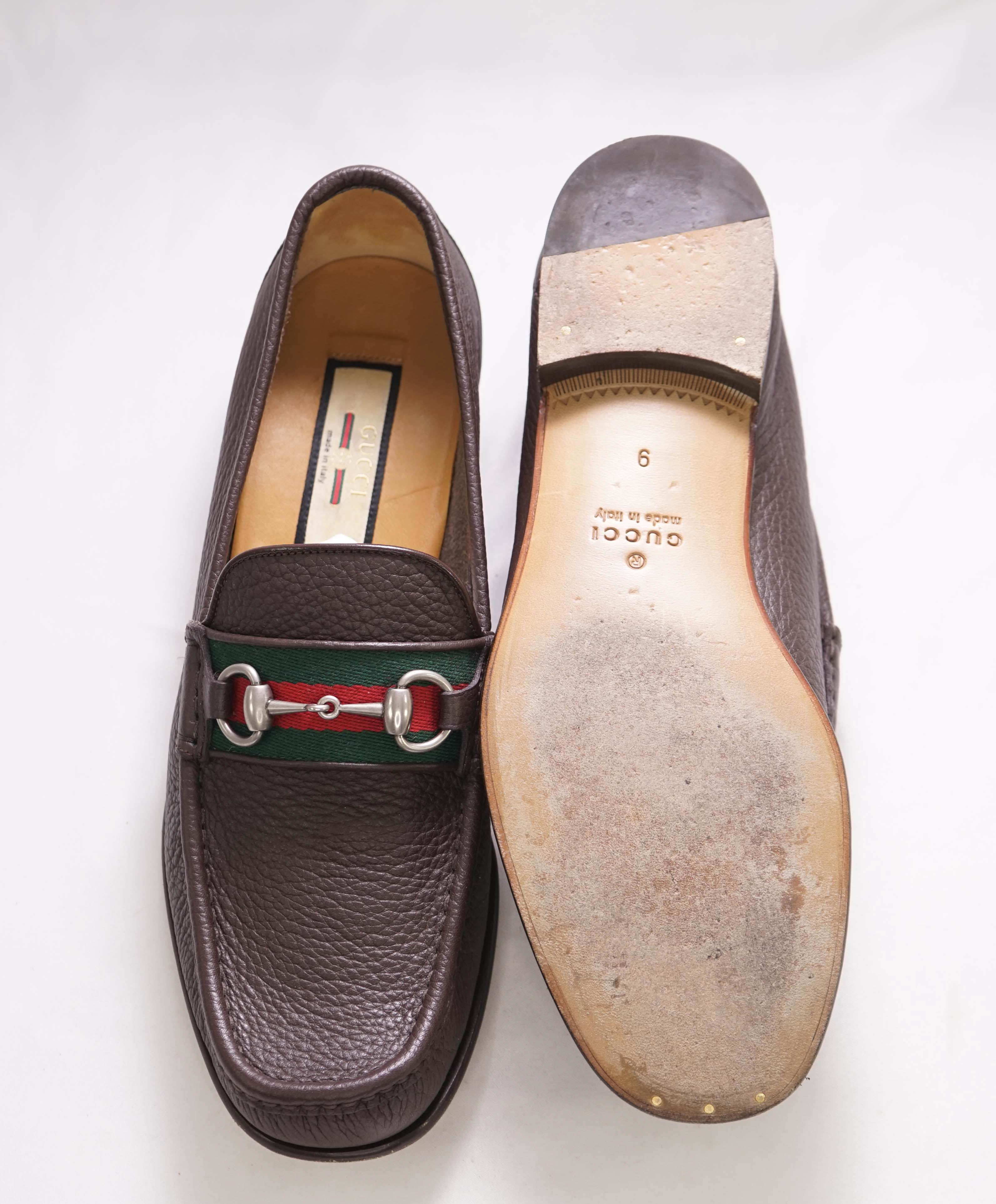 $920 GUCCI - WEB Horse-bit Loafers Brown Iconic Style - 9.5 US (9 G)