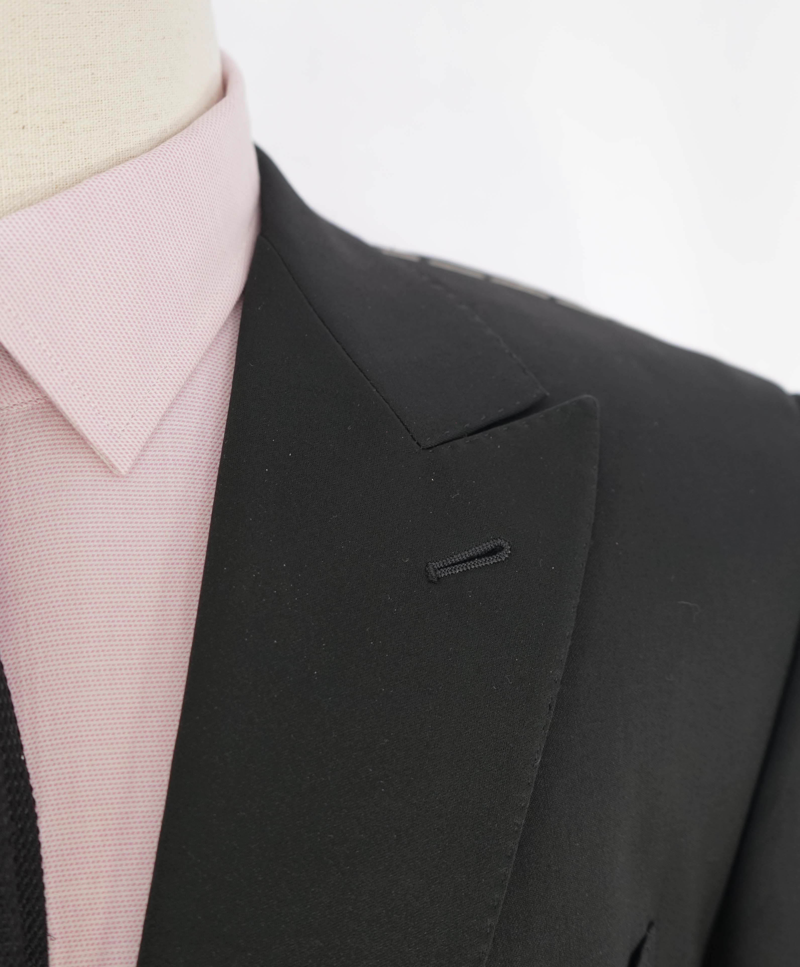 $3,995 ERMENEGILDO ZEGNA - PEAK LAPEL Black Wool Tuxedo 2-Piece - 44L