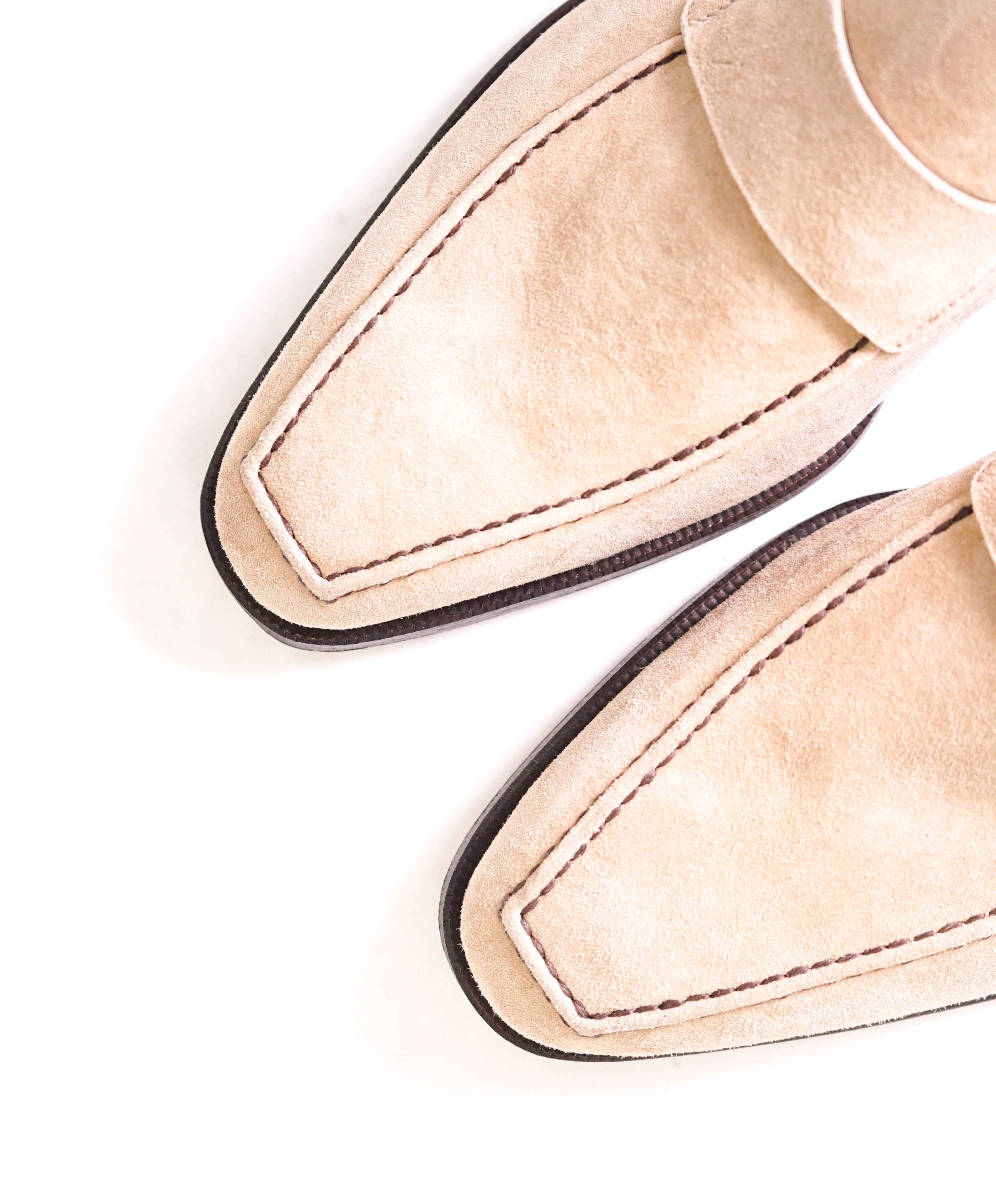 $750 GRAVATI - Neutral Suede Slip-On Loafer Contrast Stitch - 7 US (40 EU)