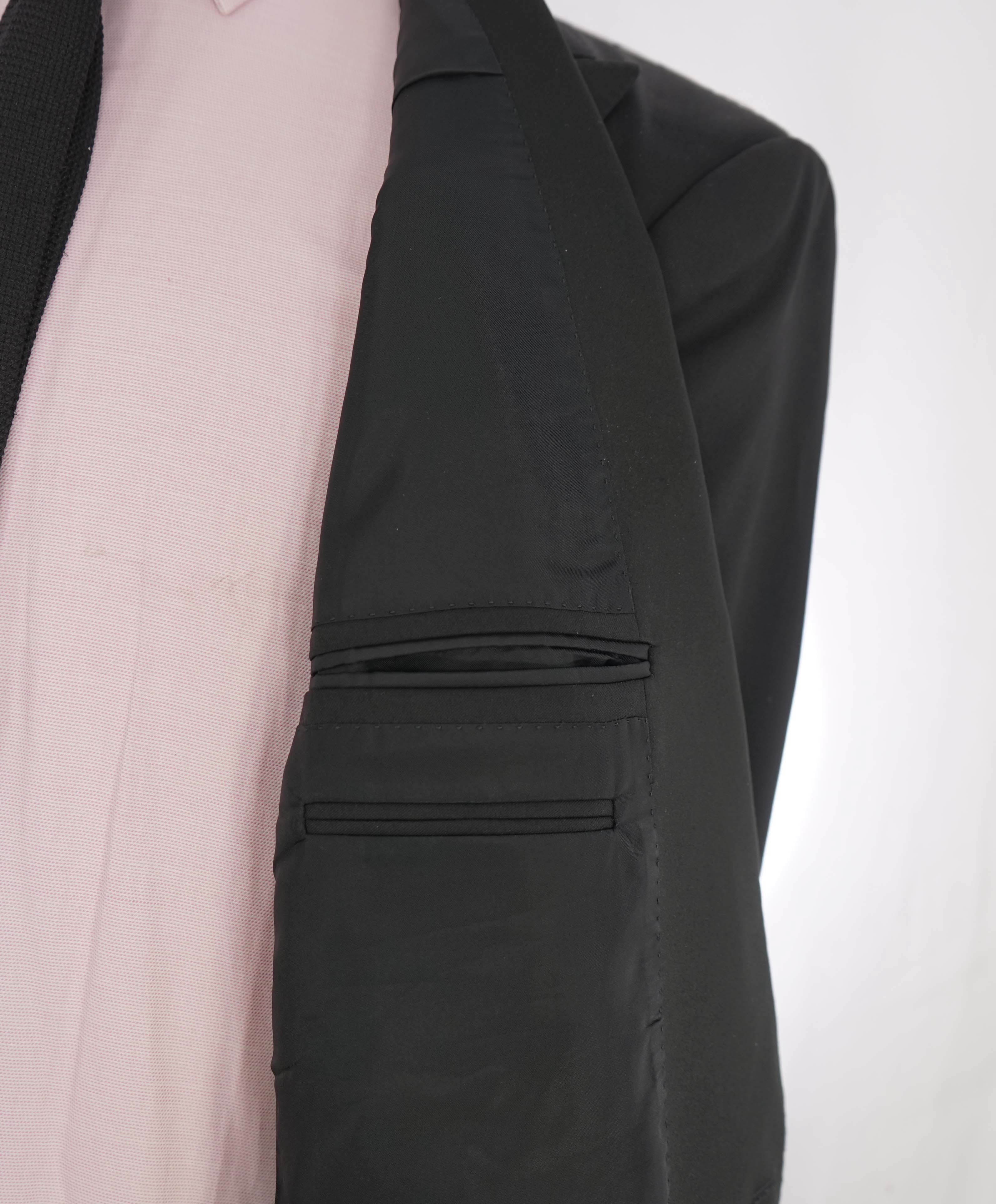 $3,995 ERMENEGILDO ZEGNA - PEAK LAPEL Black Wool Tuxedo 2-Piece - 44L