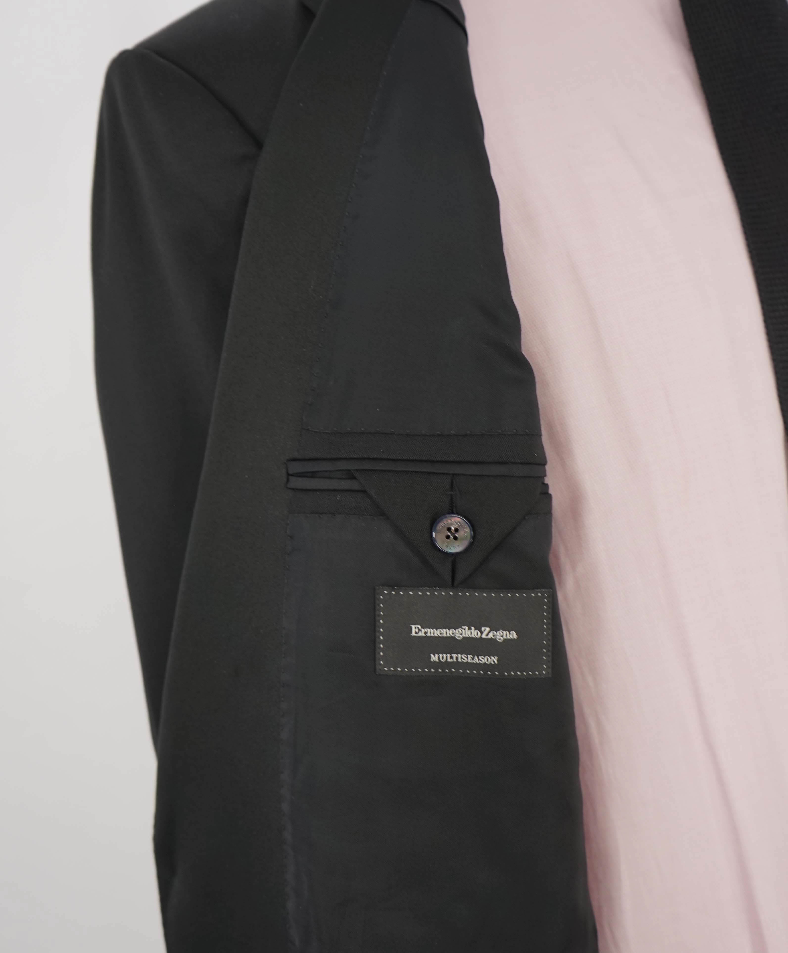 $3,995 ERMENEGILDO ZEGNA - PEAK LAPEL Black Wool Tuxedo 2-Piece - 44L