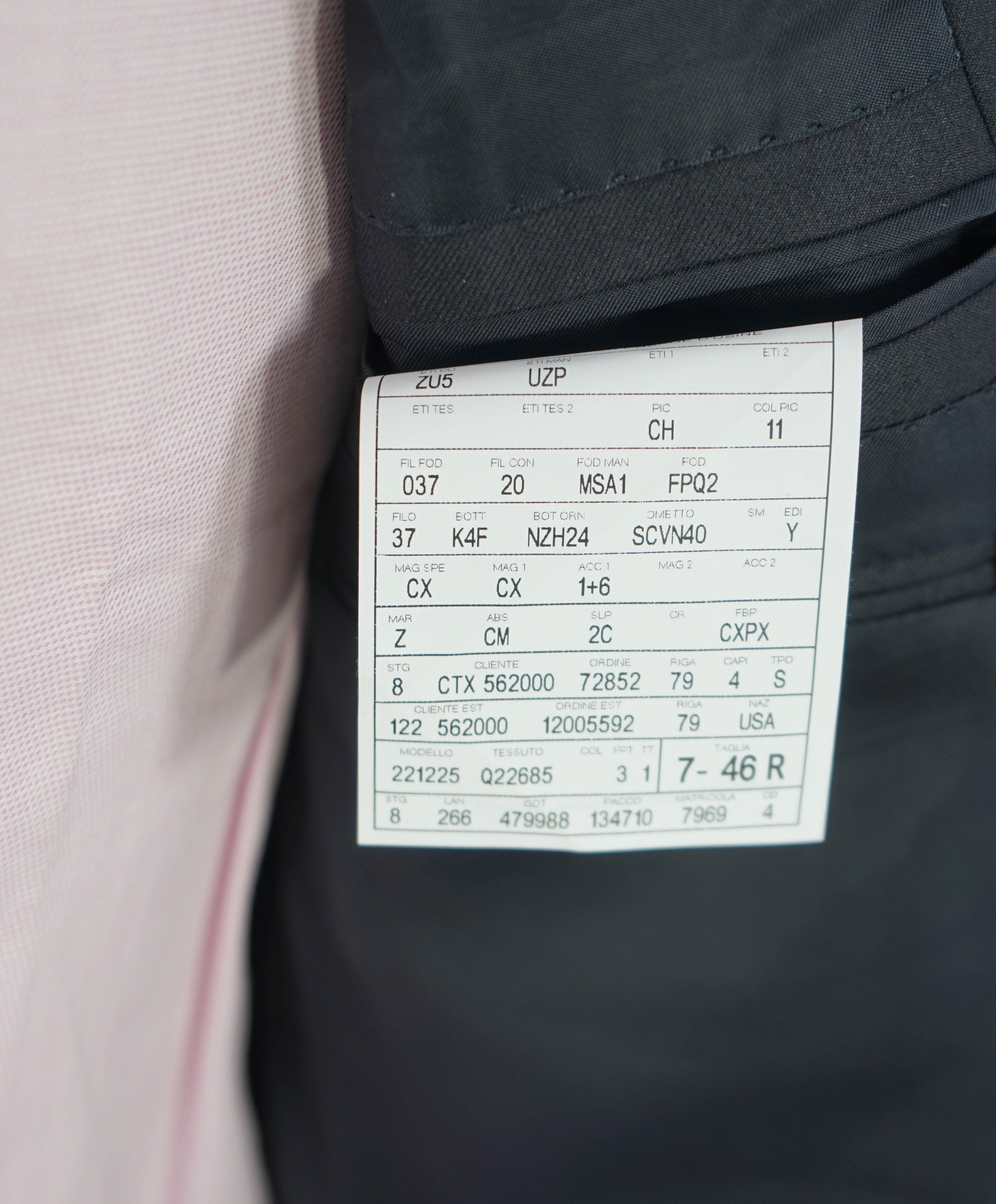 $3,995 ERMENEGILDO ZEGNA -"TROFEO" Navy CLOSET STAPLE Suit - 36R