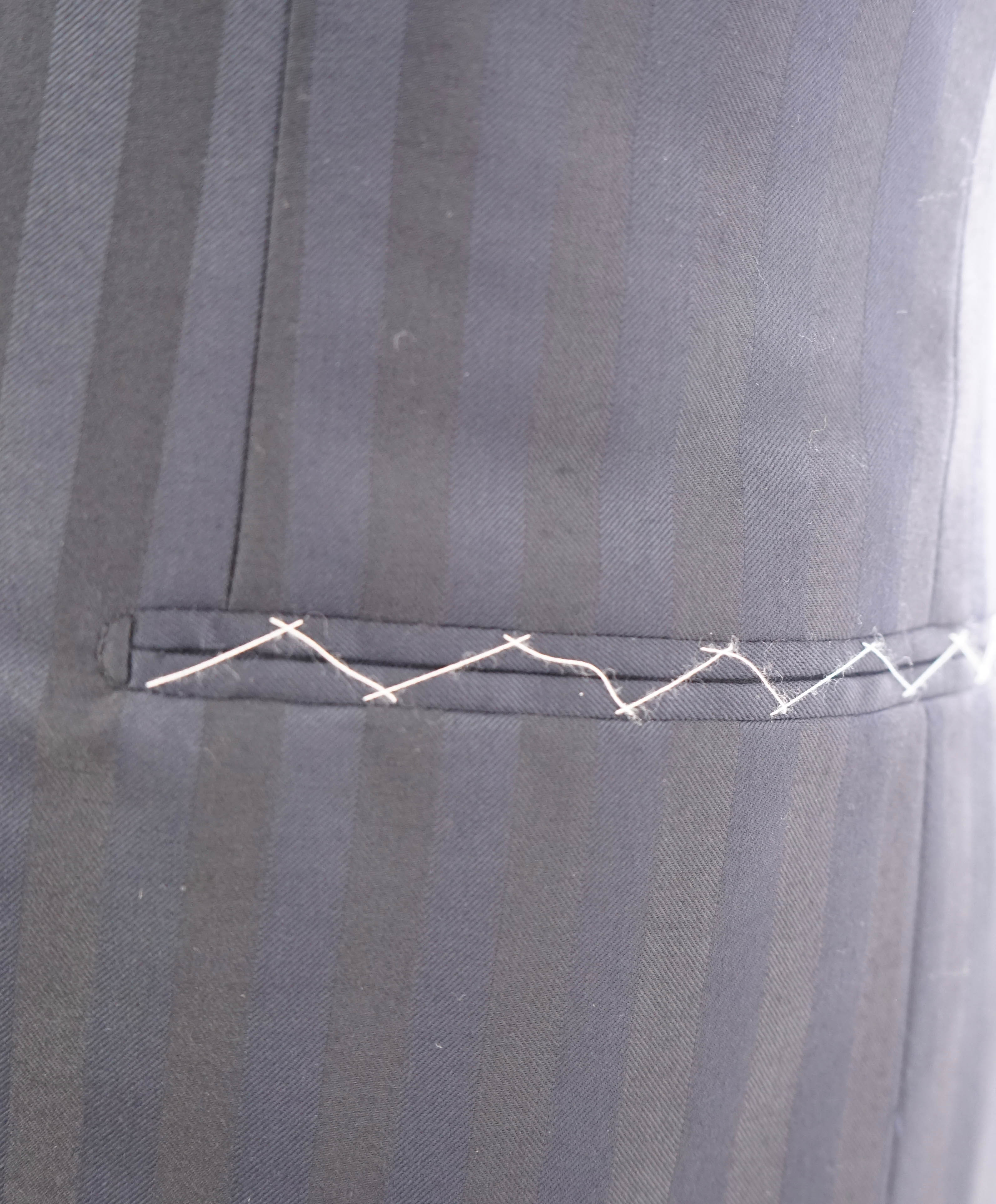 $5,995 BRIONI - *CELEB FAV* Hand Made Navy Stripe 180's Peak Tuxedo JACKET - 38S