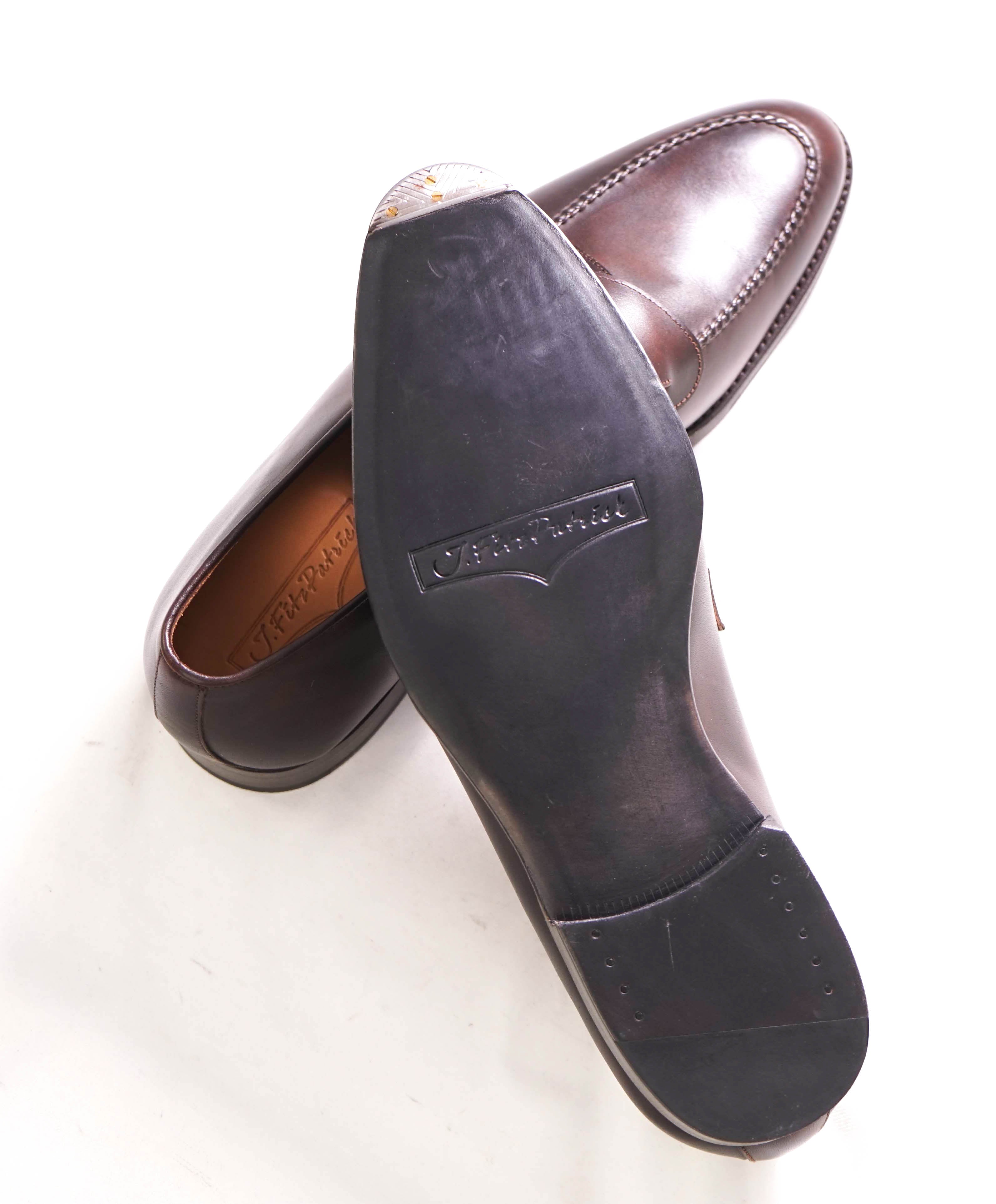 $550 J FITZPATRICK - "HAWTHORNE" Brown Loafers W Metal French Tip - 11.5 US (10.5UK)