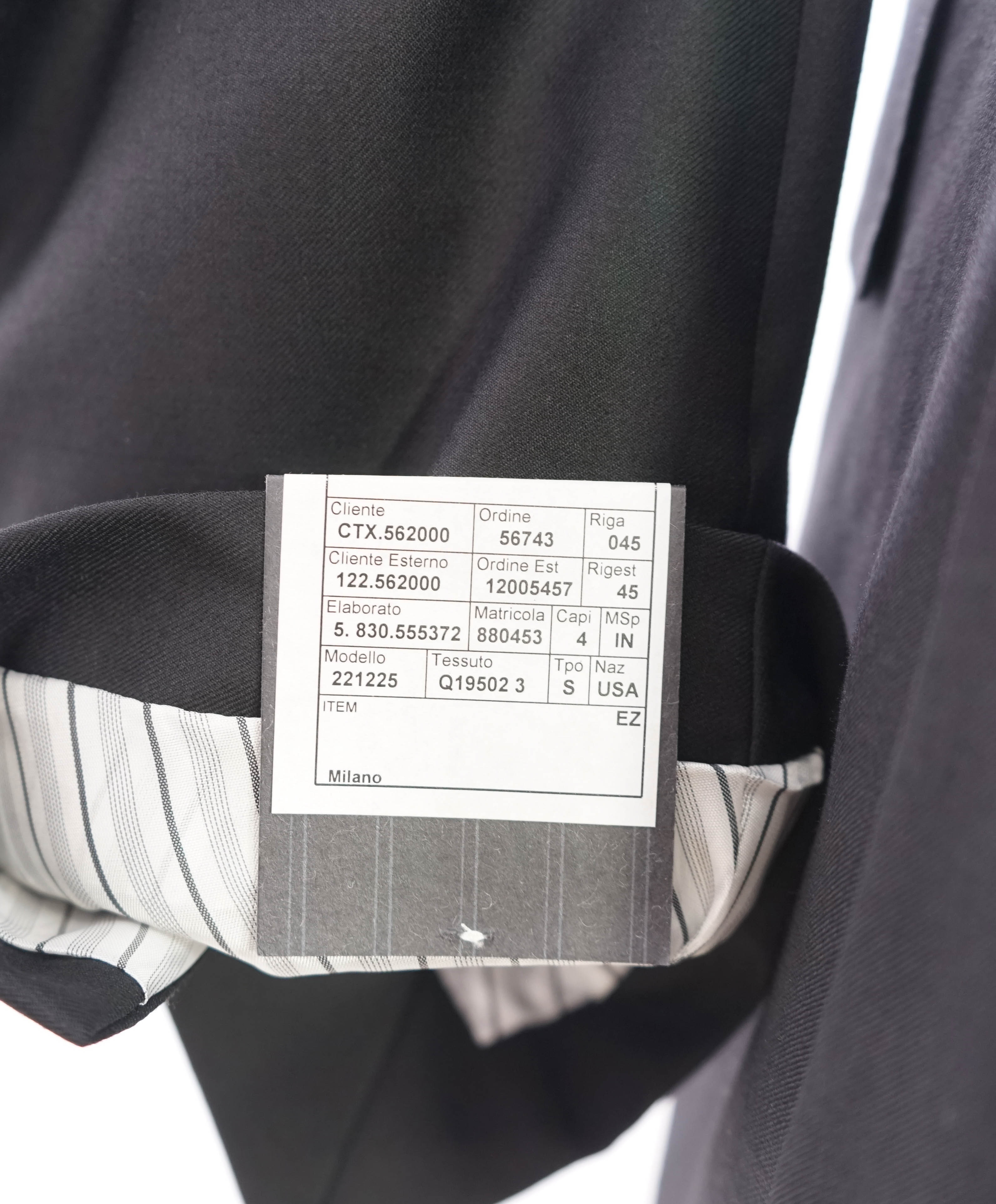 $3,995 ERMENEGILDO ZEGNA -"TROFEO" MILANO Black CLOSET STAPLE Suit - 46R