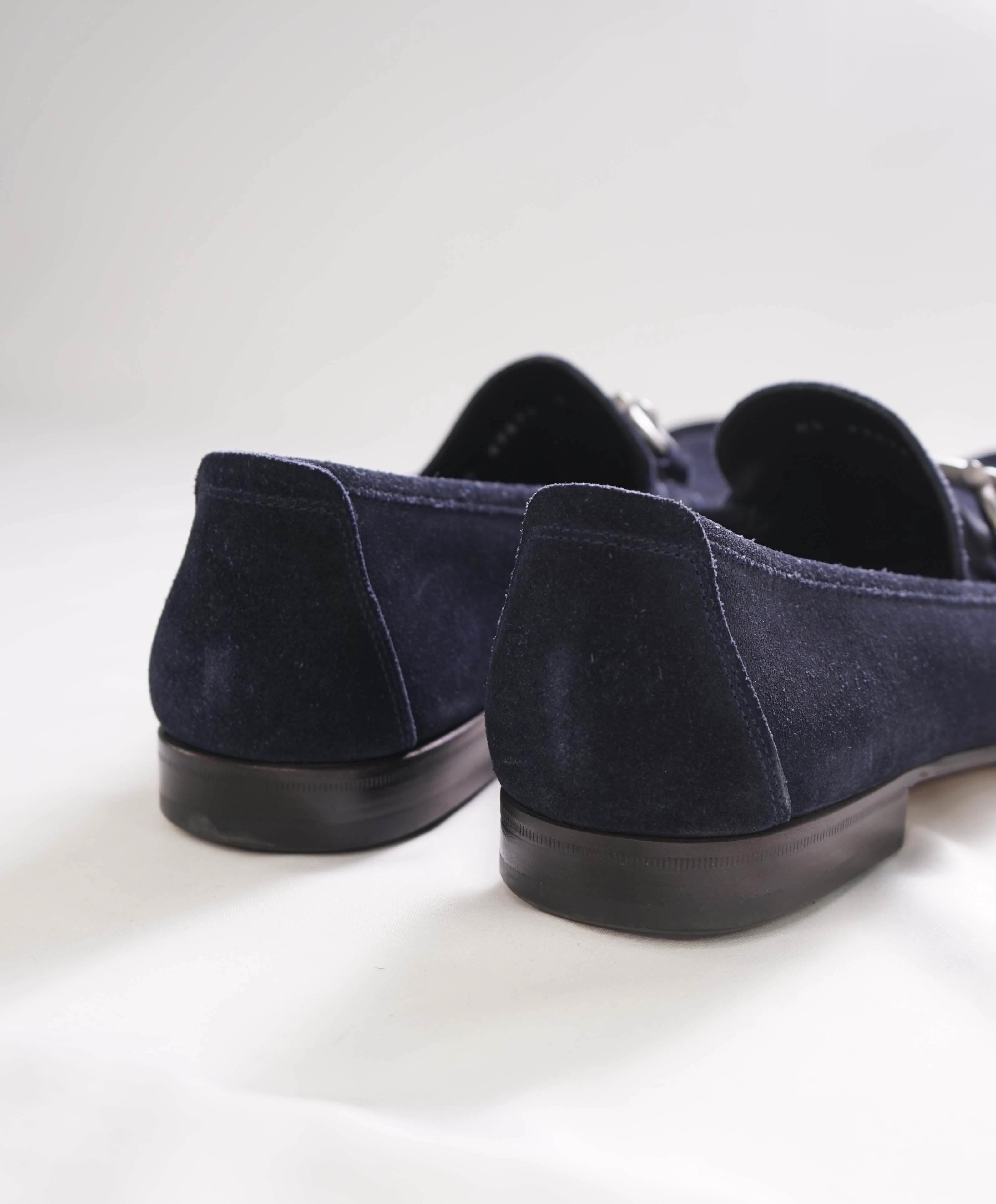 $700 SALVATORE FERRAGAMO - "GIORDANO" Navy Suede Loafer- 11D US