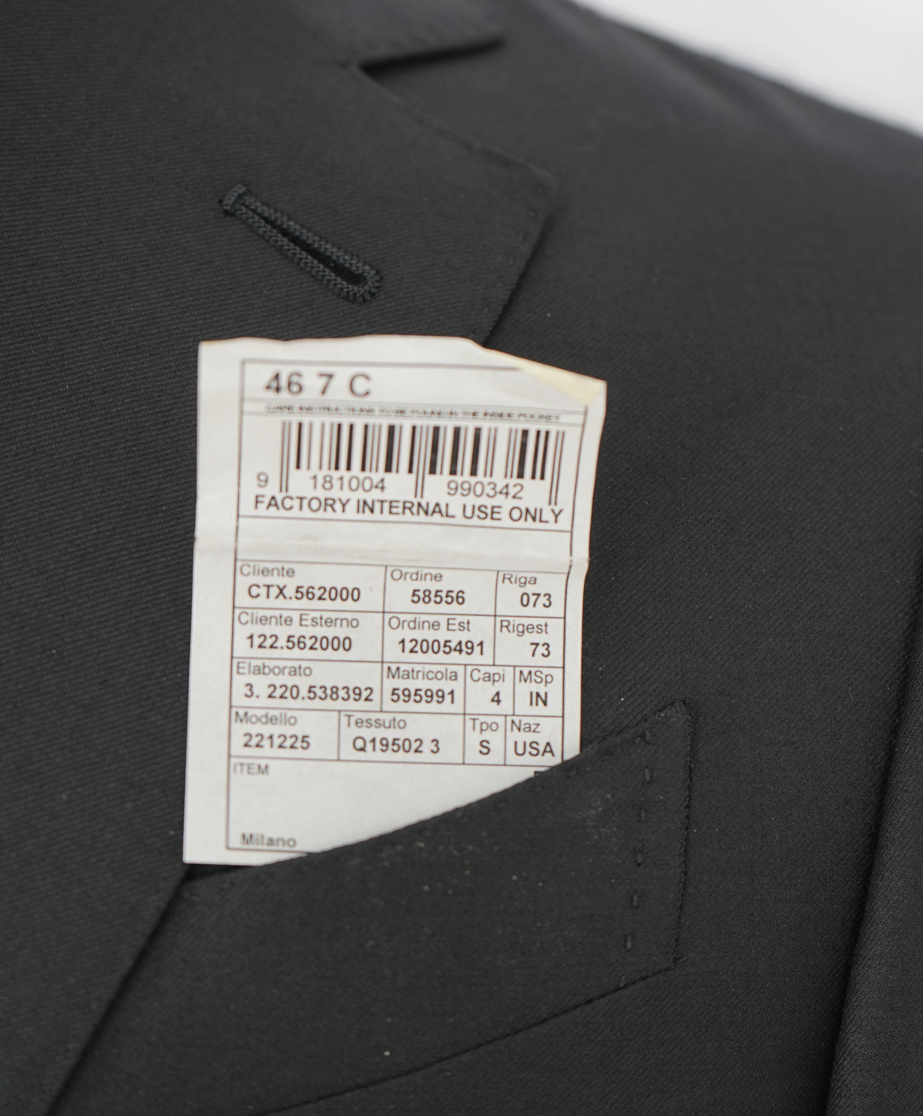 $3450 ERMENEGILDO ZEGNA - "TROFEO" Black Blazer - 36S