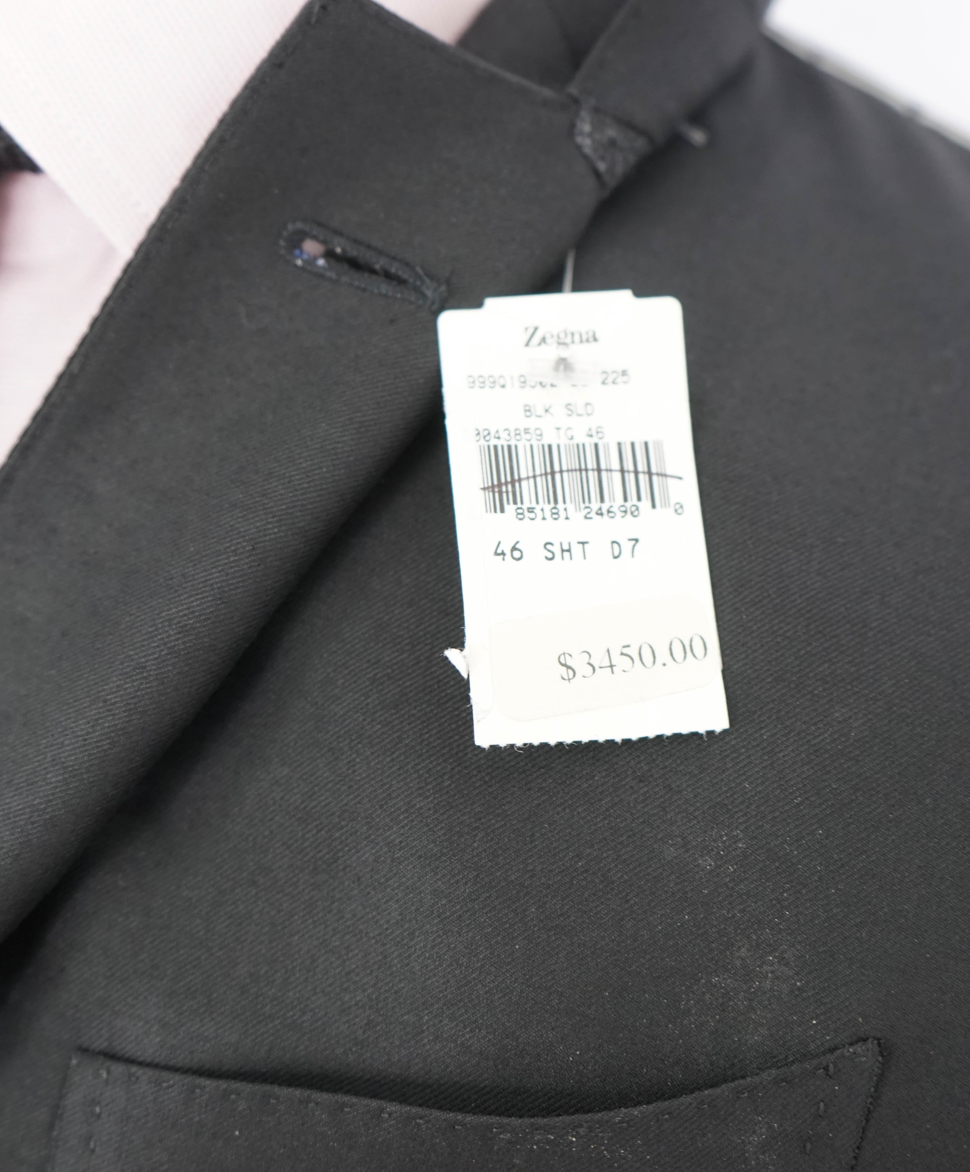 $3450 ERMENEGILDO ZEGNA - "TROFEO" Black Blazer - 36S