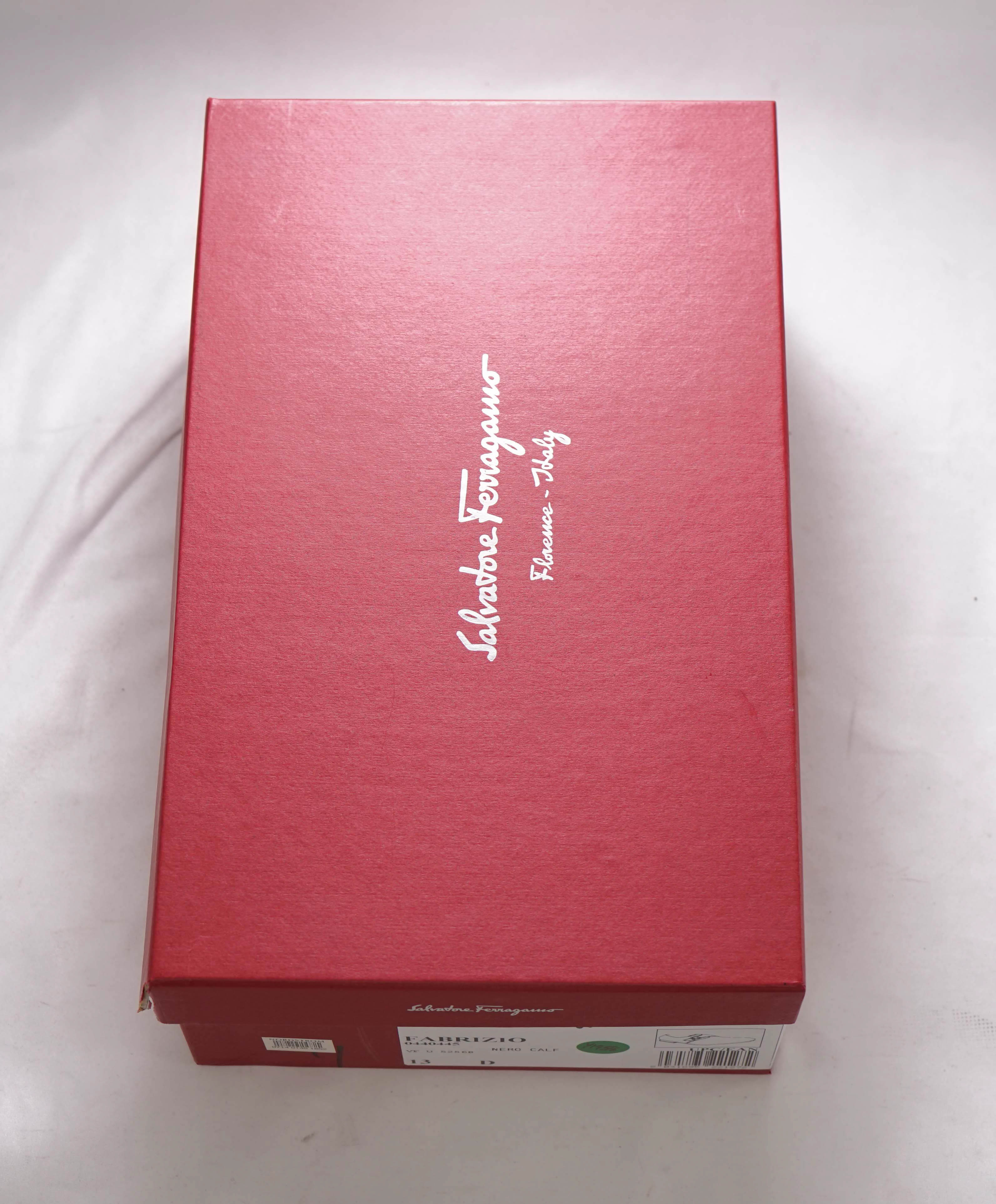 $850 SALVATORE FERRAGAMO - "FABRIZIO" Black Single Monk Leather Loafer - 13 D US