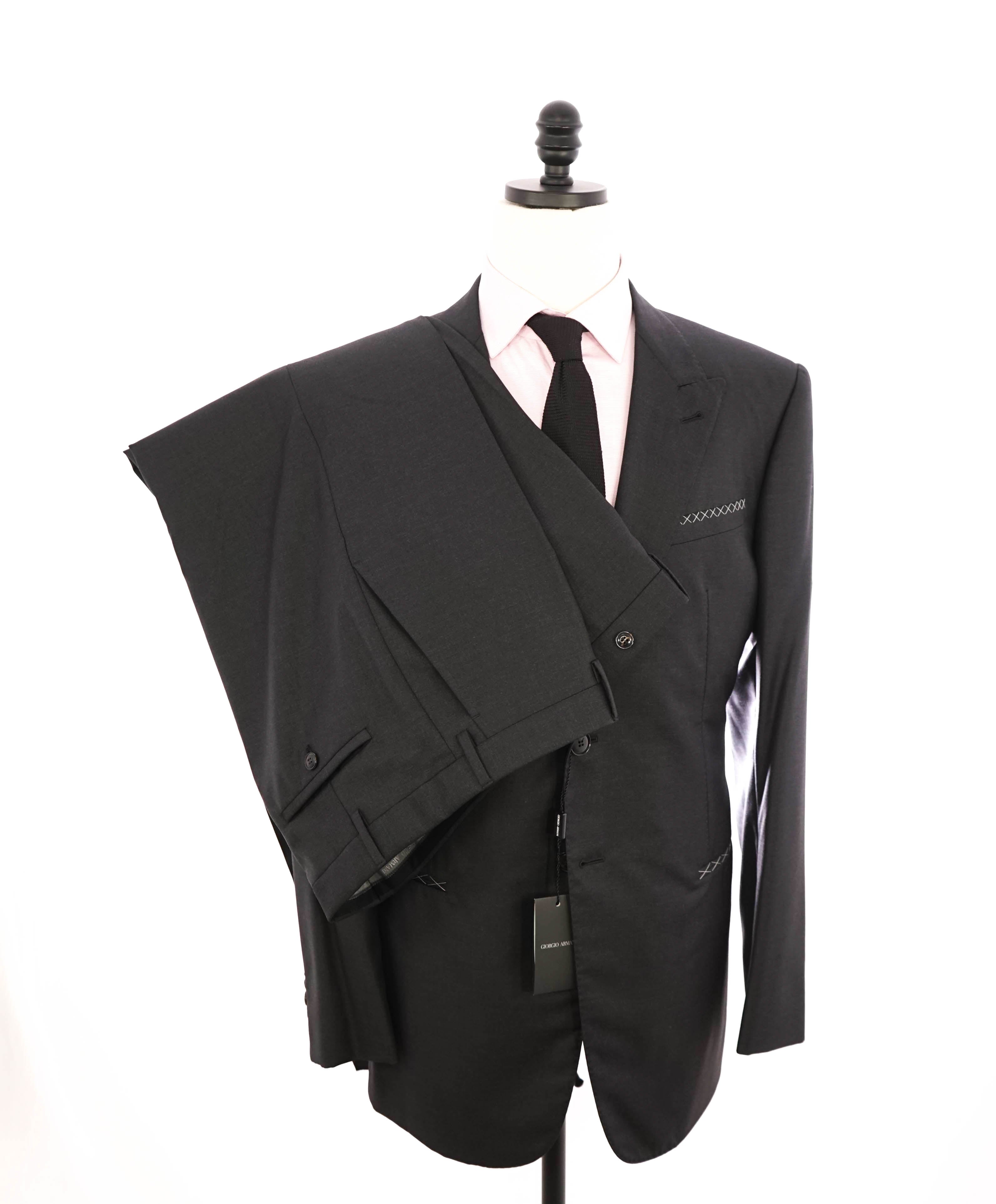 $4,595 GIORGIO ARMANI - "CAHMERE/WOOL" Gray Peak Lapel Suit - 48R