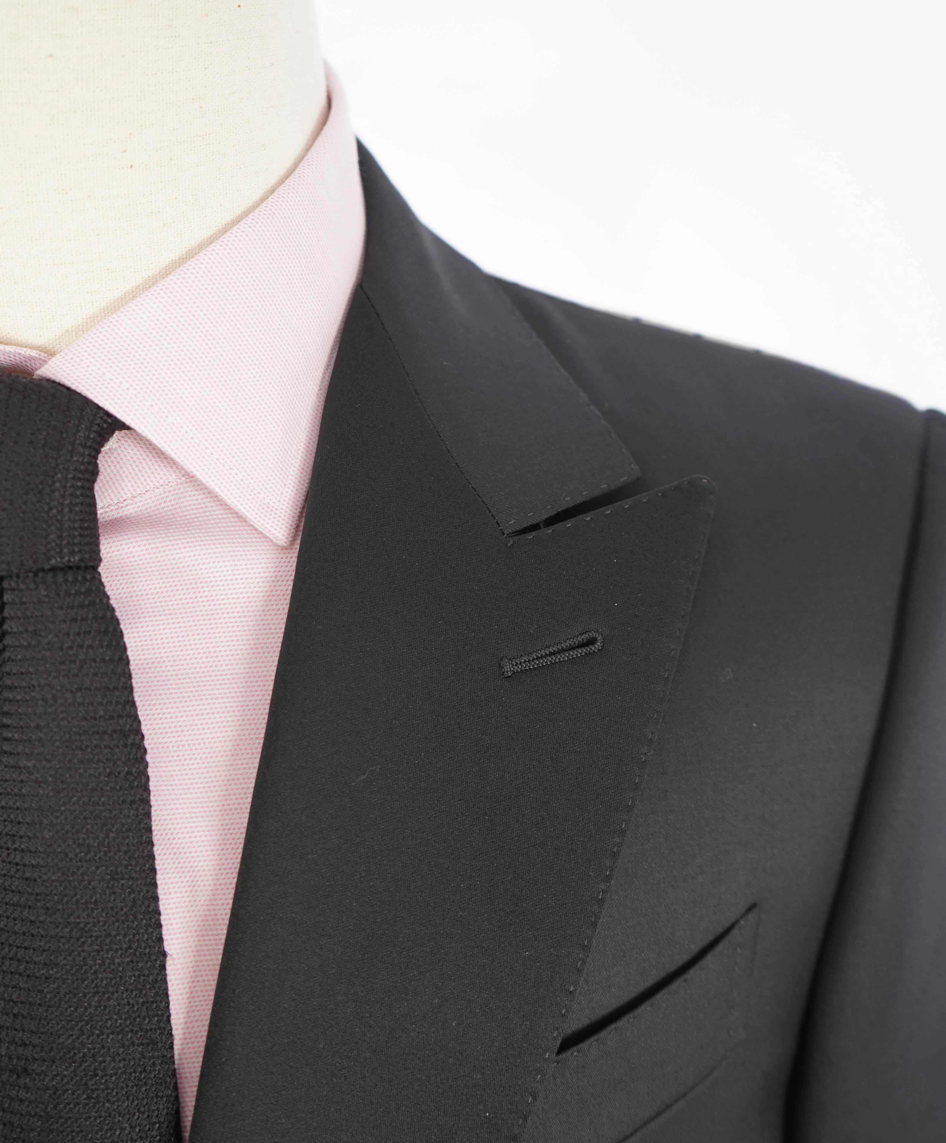$3,995 ERMENEGILDO ZEGNA - PEAK LAPEL Black Wool Tuxedo- 42R