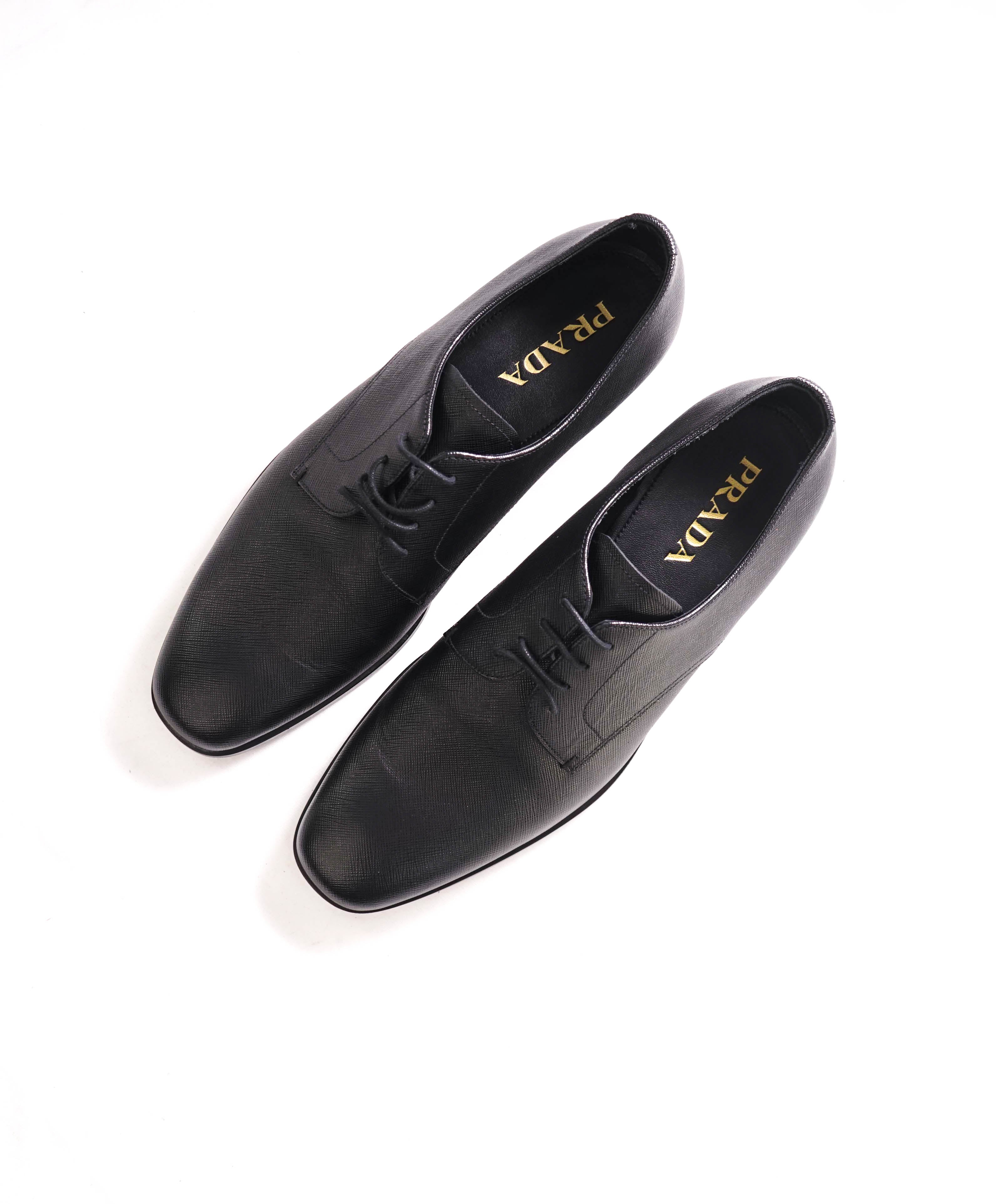$950 PRADA - Black Saffiano Leather Derby / Oxfords - 10.5US (9.5 Prada)