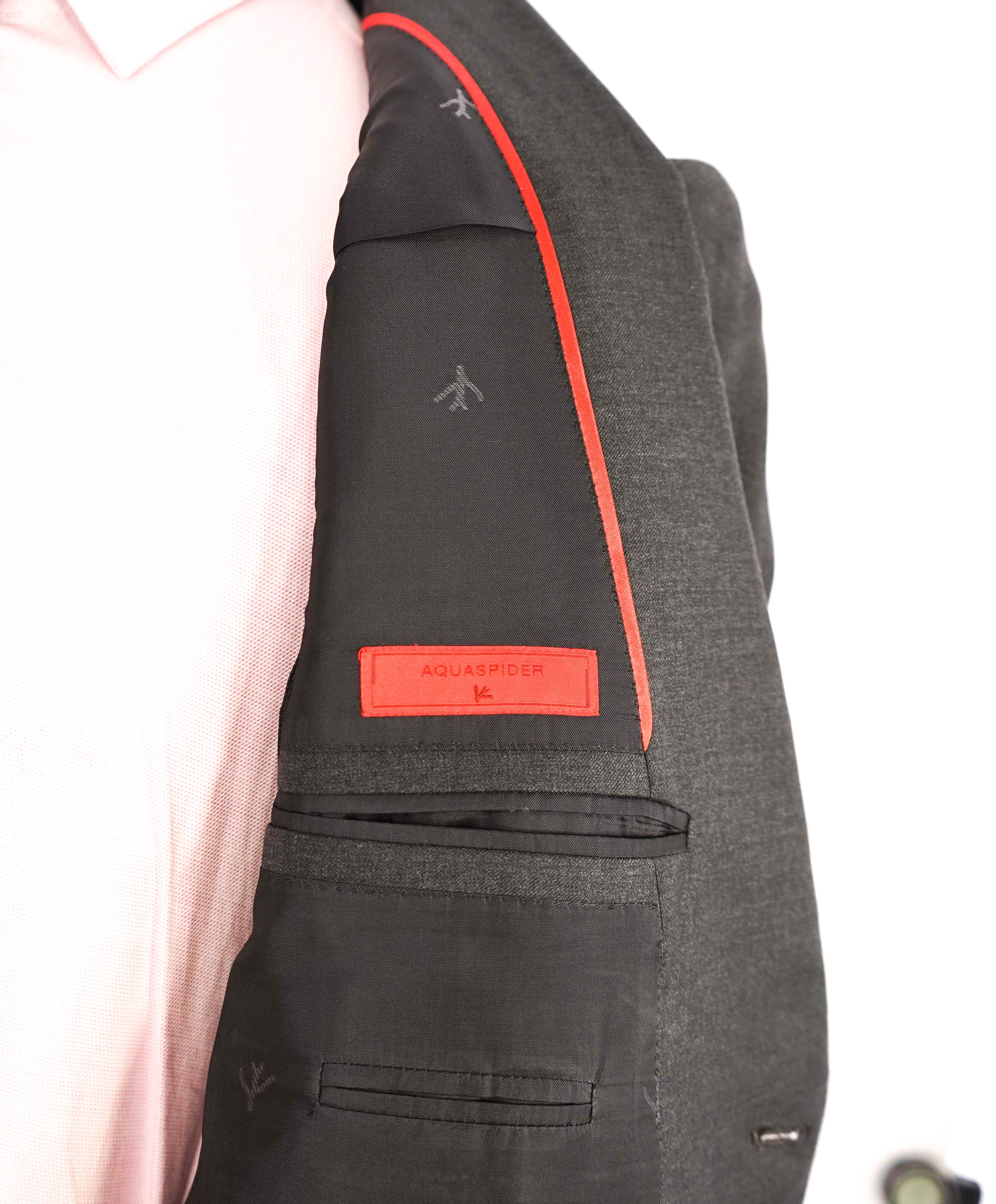 $3,995 ISAIA - Gray "AQUASPIDER" *CLOSET STAPLE* Coral Pin Suit - 38S