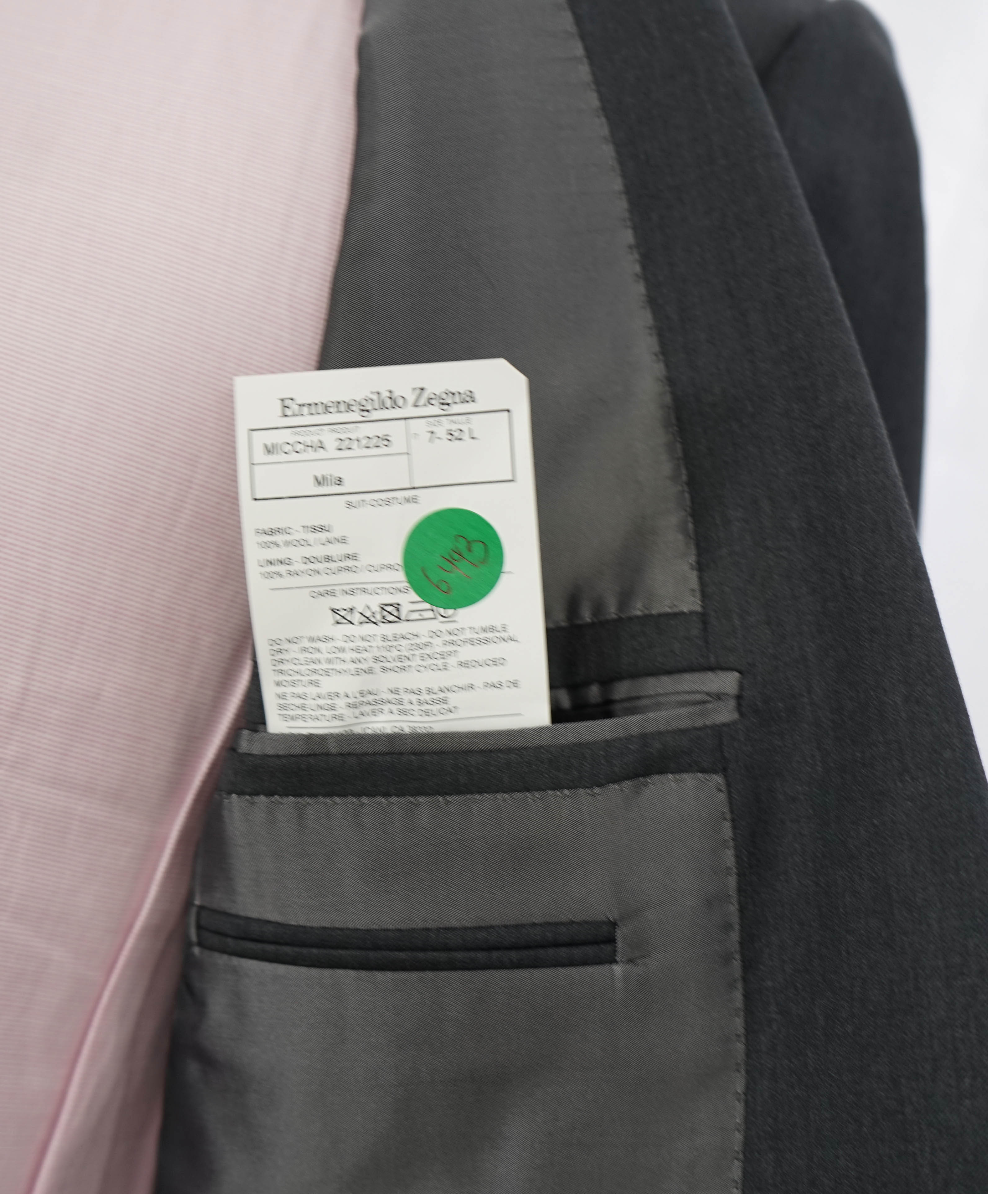 $2,695 ERMENEGILDO ZEGNA -"Micronsphere" GRAY Blazer - 42L