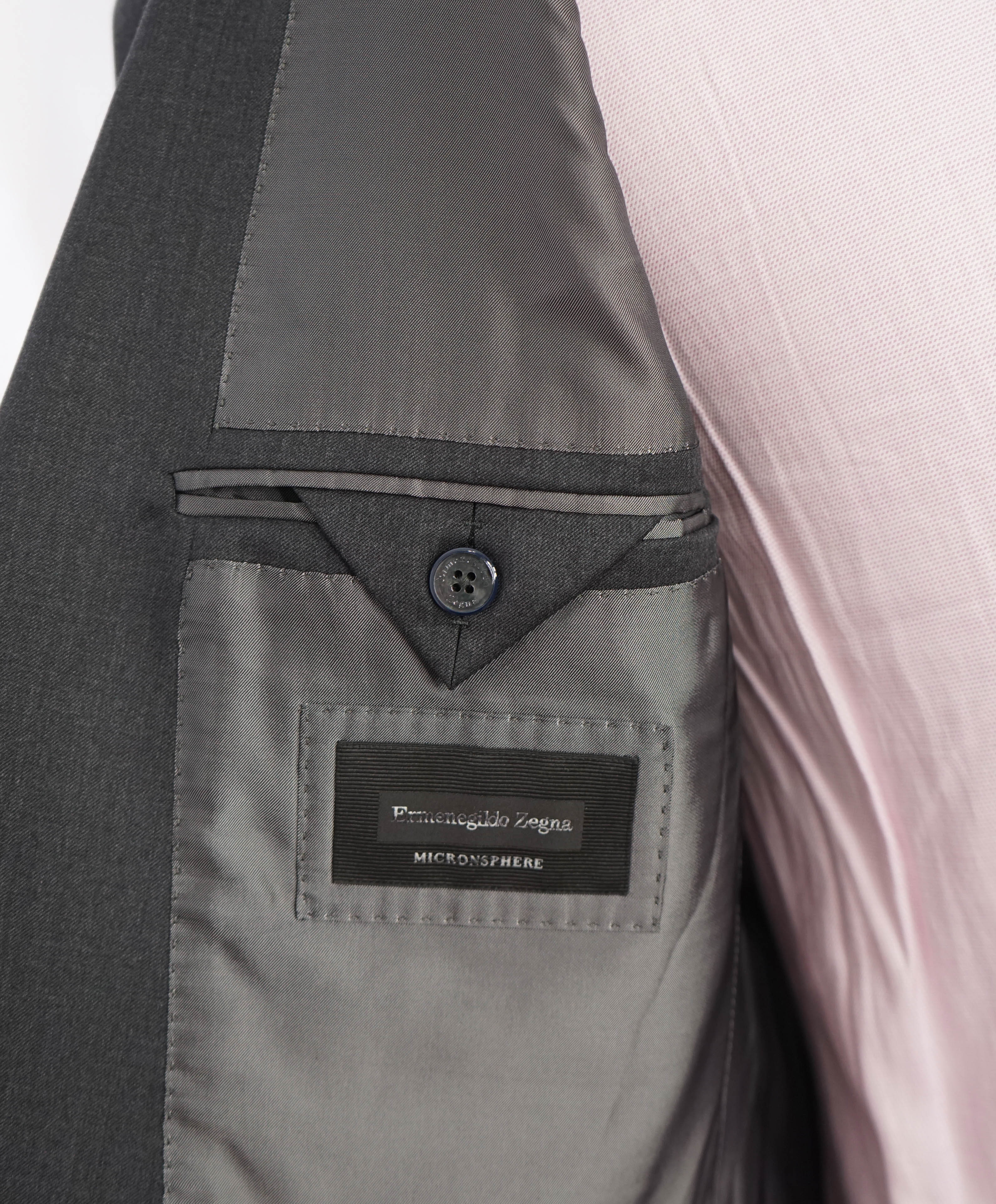 $2,695 ERMENEGILDO ZEGNA -"Micronsphere" GRAY Blazer - 42L