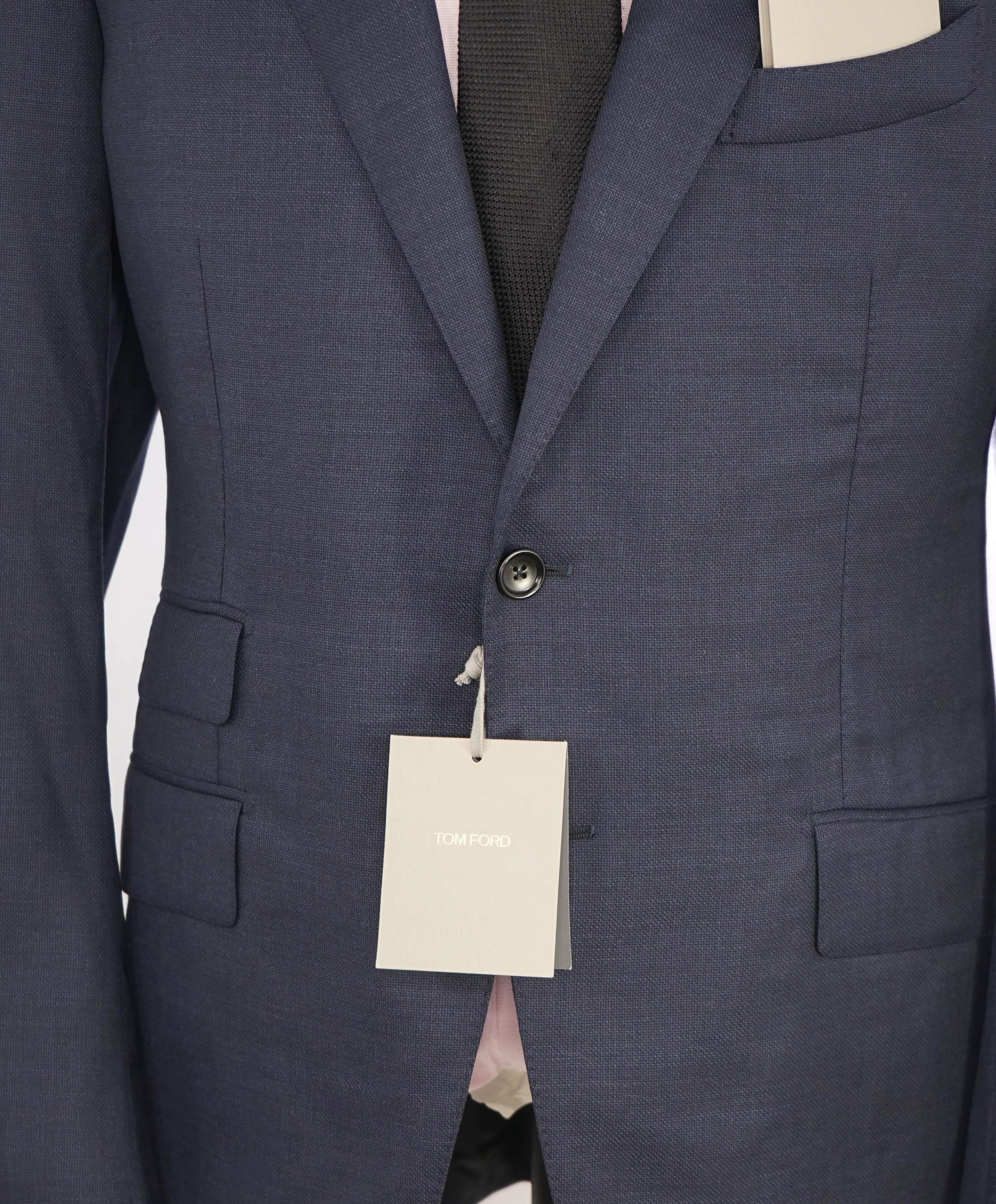 $6,990 TOM FORD - 2-Piece PEAK LAPEL "O' CONNOR" Navy Blue Side Tab Suit - 46R (56EU)