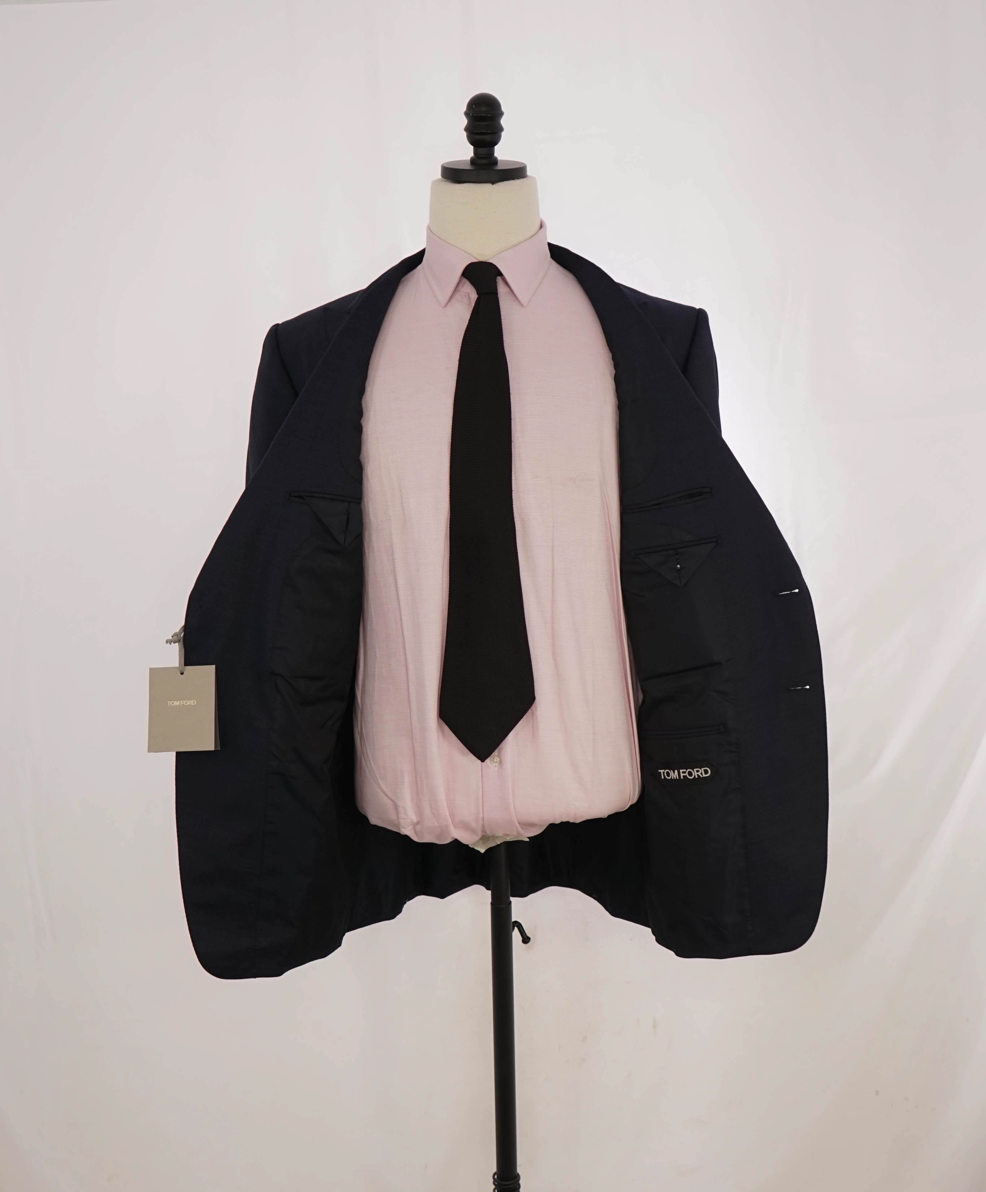 $6,990 TOM FORD - 2-Piece PEAK LAPEL "O' CONNOR" Navy Blue Side Tab Suit - 46R (56EU)