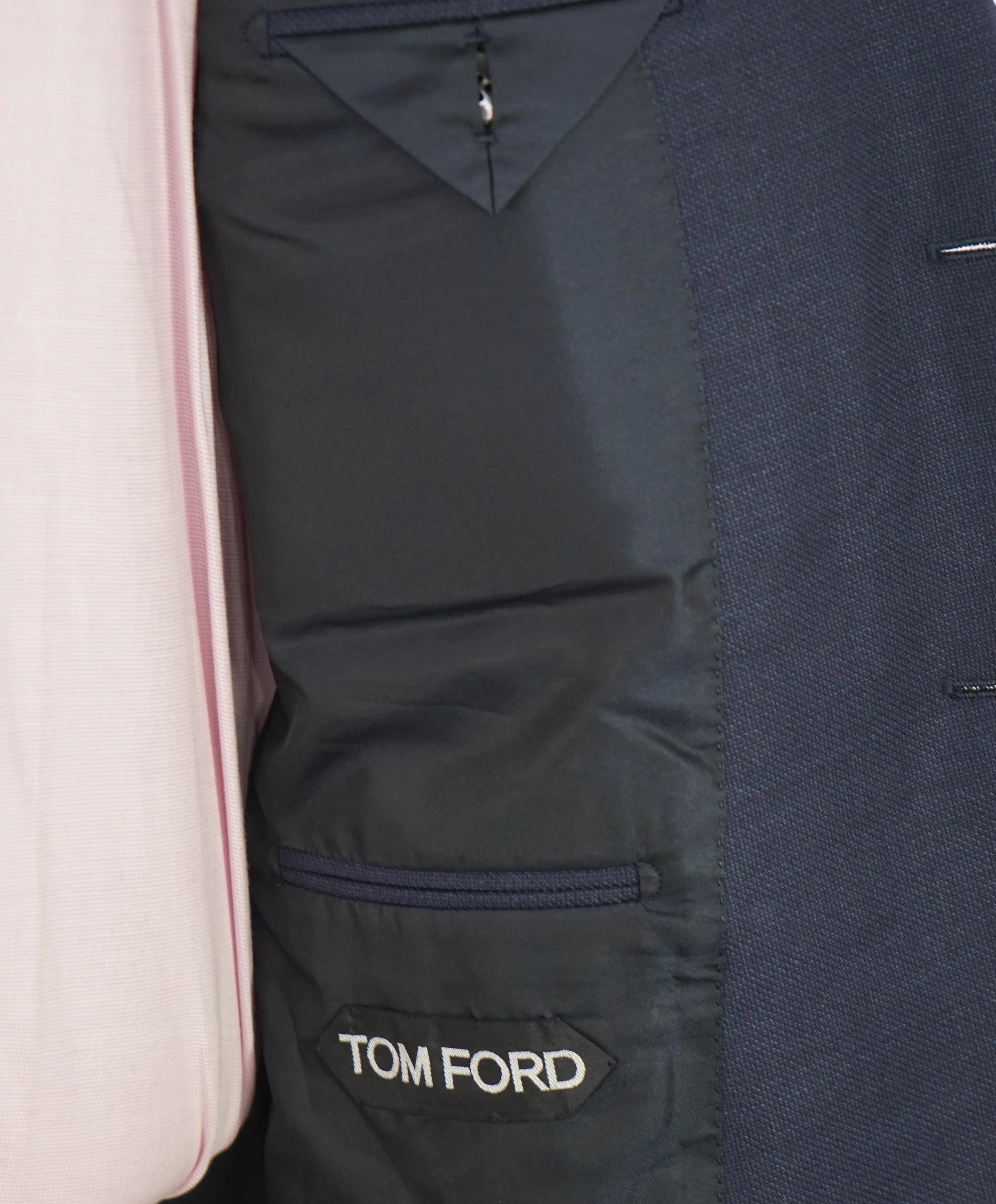 $6,990 TOM FORD - 2-Piece PEAK LAPEL "O' CONNOR" Navy Blue Side Tab Suit - 46R (56EU)