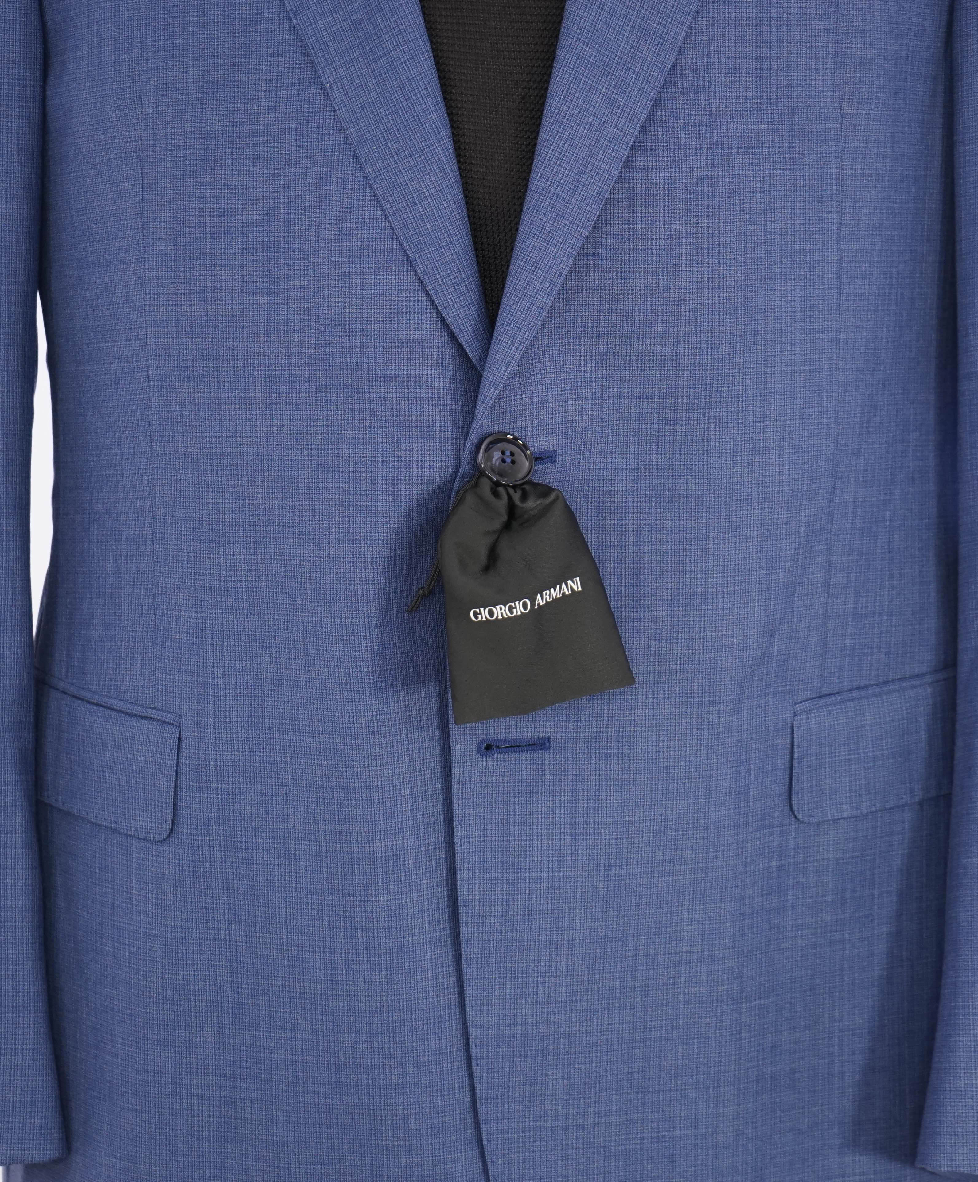 $3,795 GIORGIO ARMANI - "SOFT" Blue Notch Lapel SUPER 150's Suit - 42R