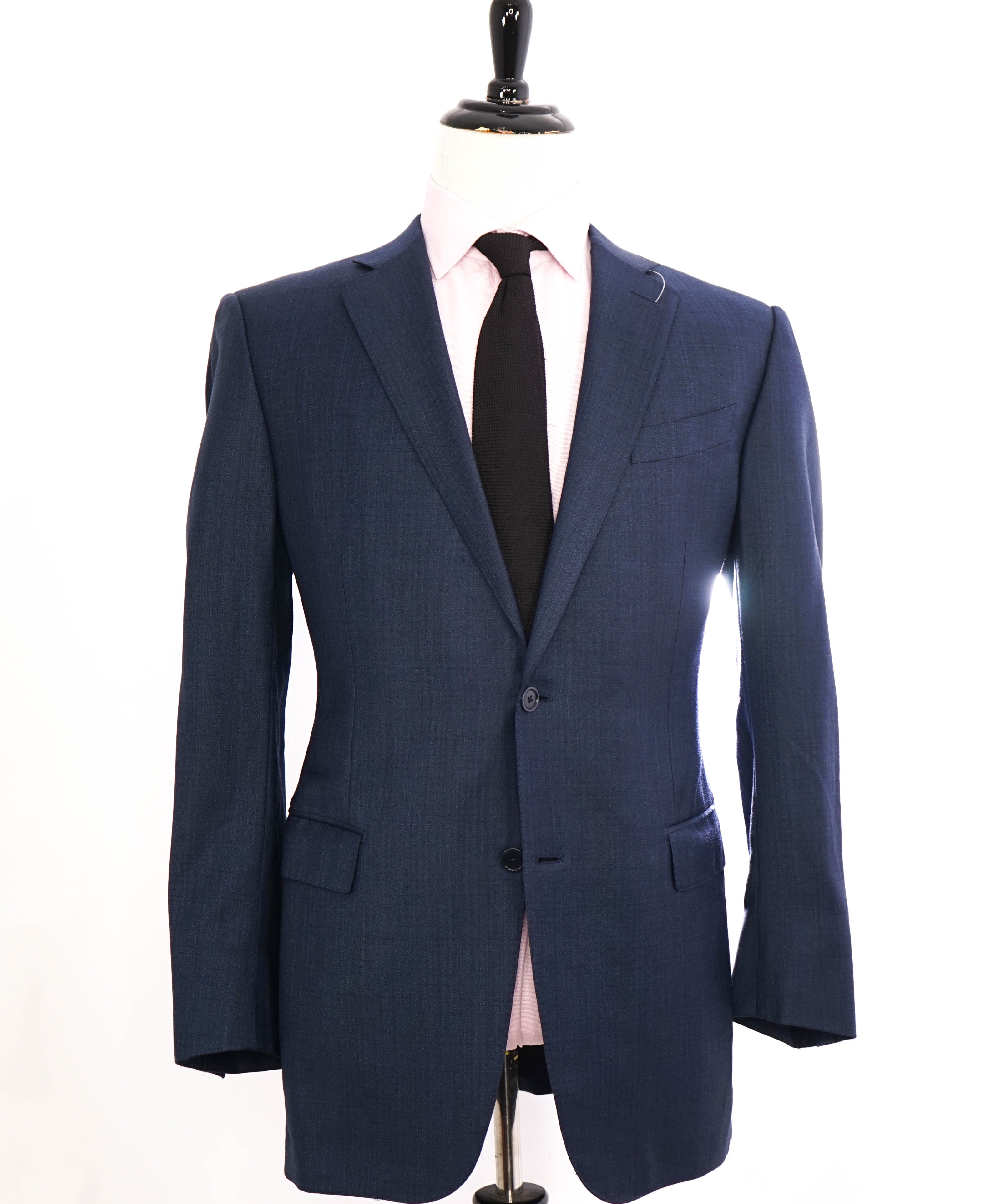 $3,295 ERMENEGILDO ZEGNA -“ACHILLFARM" SILK BLUE Subtle Check Blazer - 44L