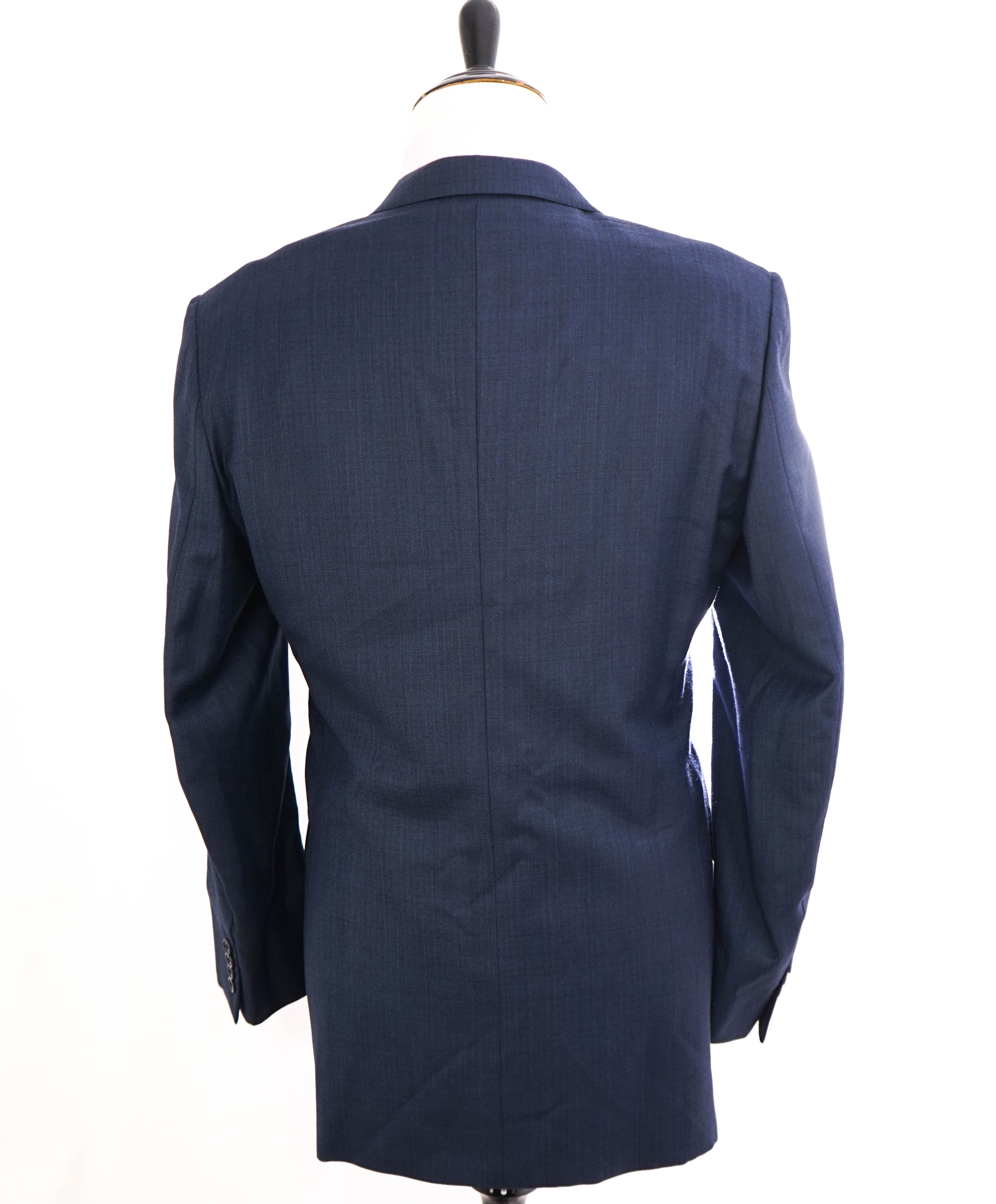 $3,295 ERMENEGILDO ZEGNA -“ACHILLFARM" SILK BLUE Subtle Check Blazer - 44L