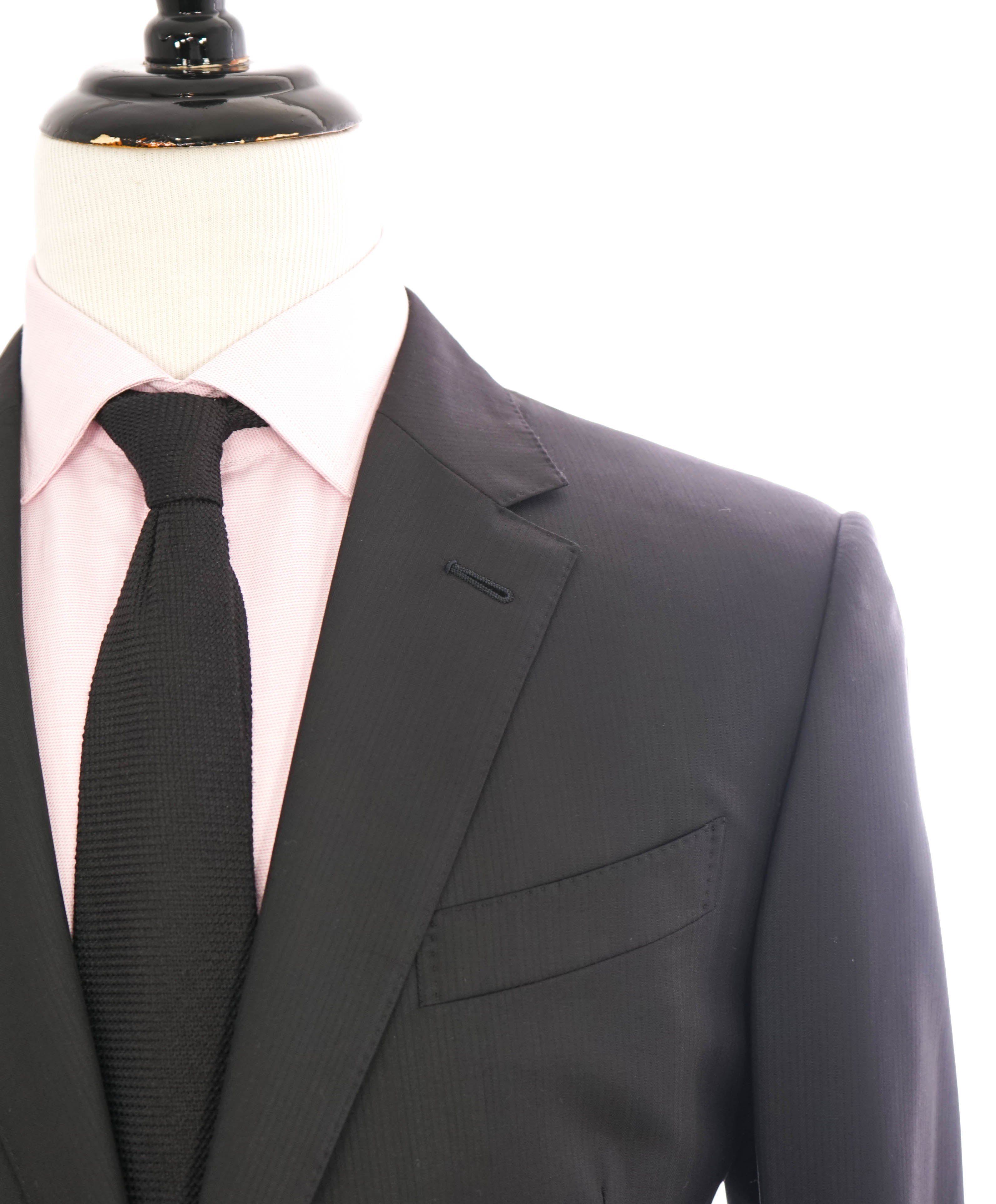 ERMENEGILDO ZEGNA - "15 MILMIL 15" Black Tonal Texture Blazer - 46R