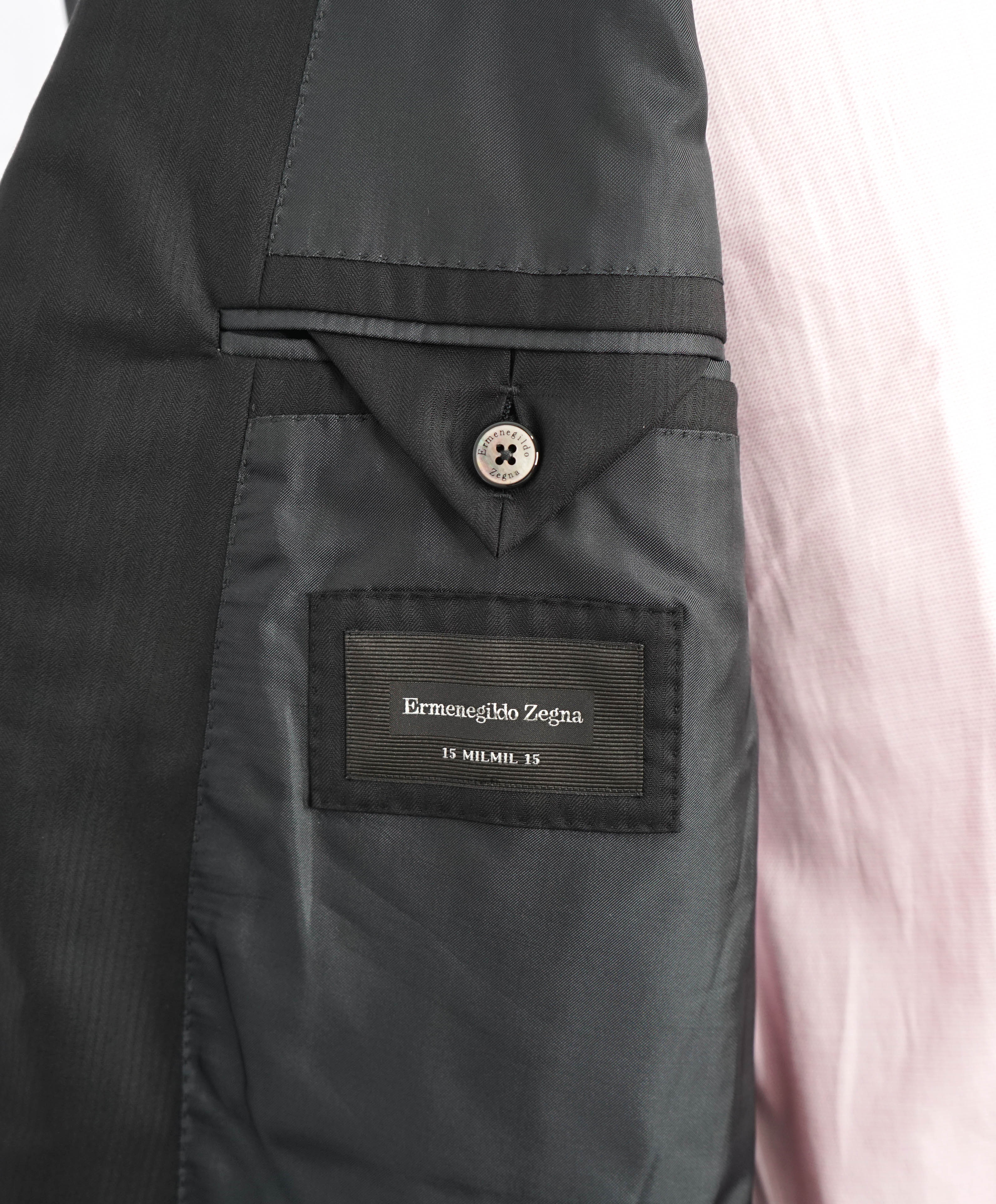 ERMENEGILDO ZEGNA - "15 MILMIL 15" Black Tonal Texture Blazer - 46R