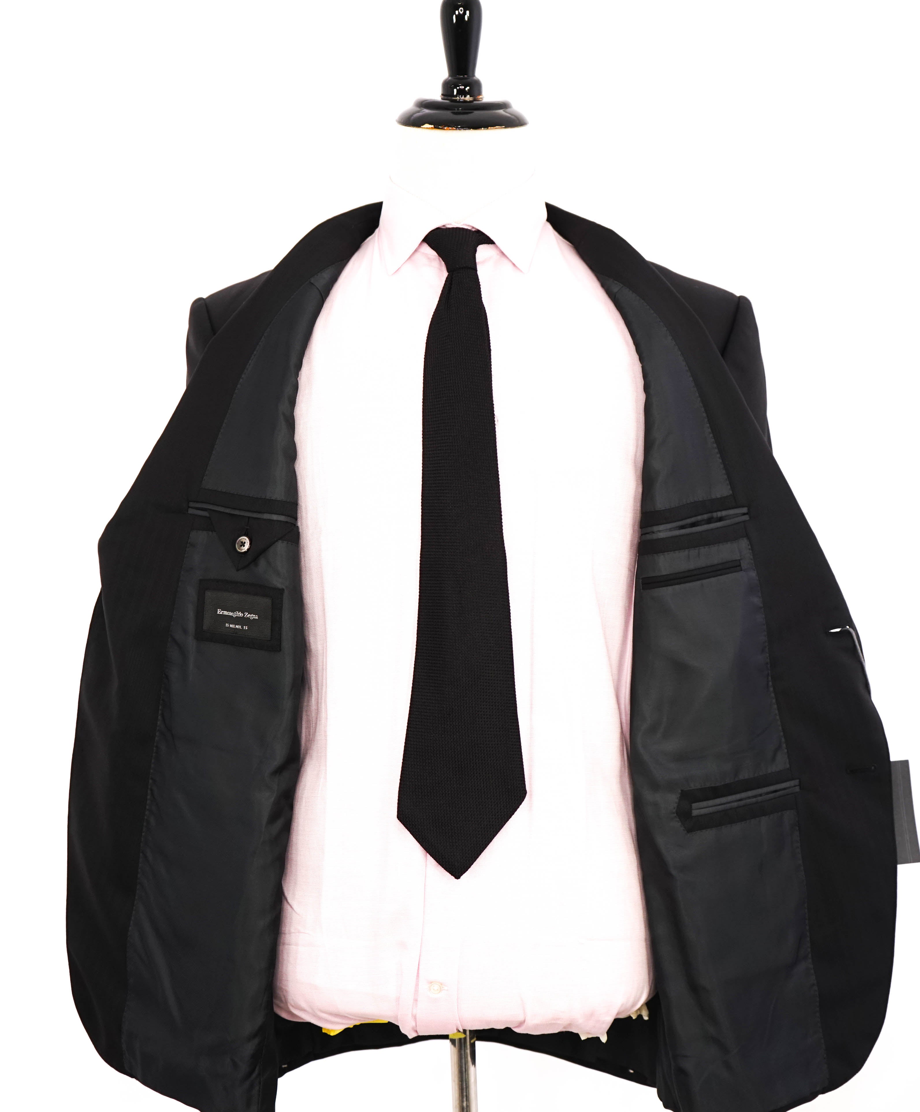 ERMENEGILDO ZEGNA - "15 MILMIL 15" Black Tonal Texture Blazer - 46R