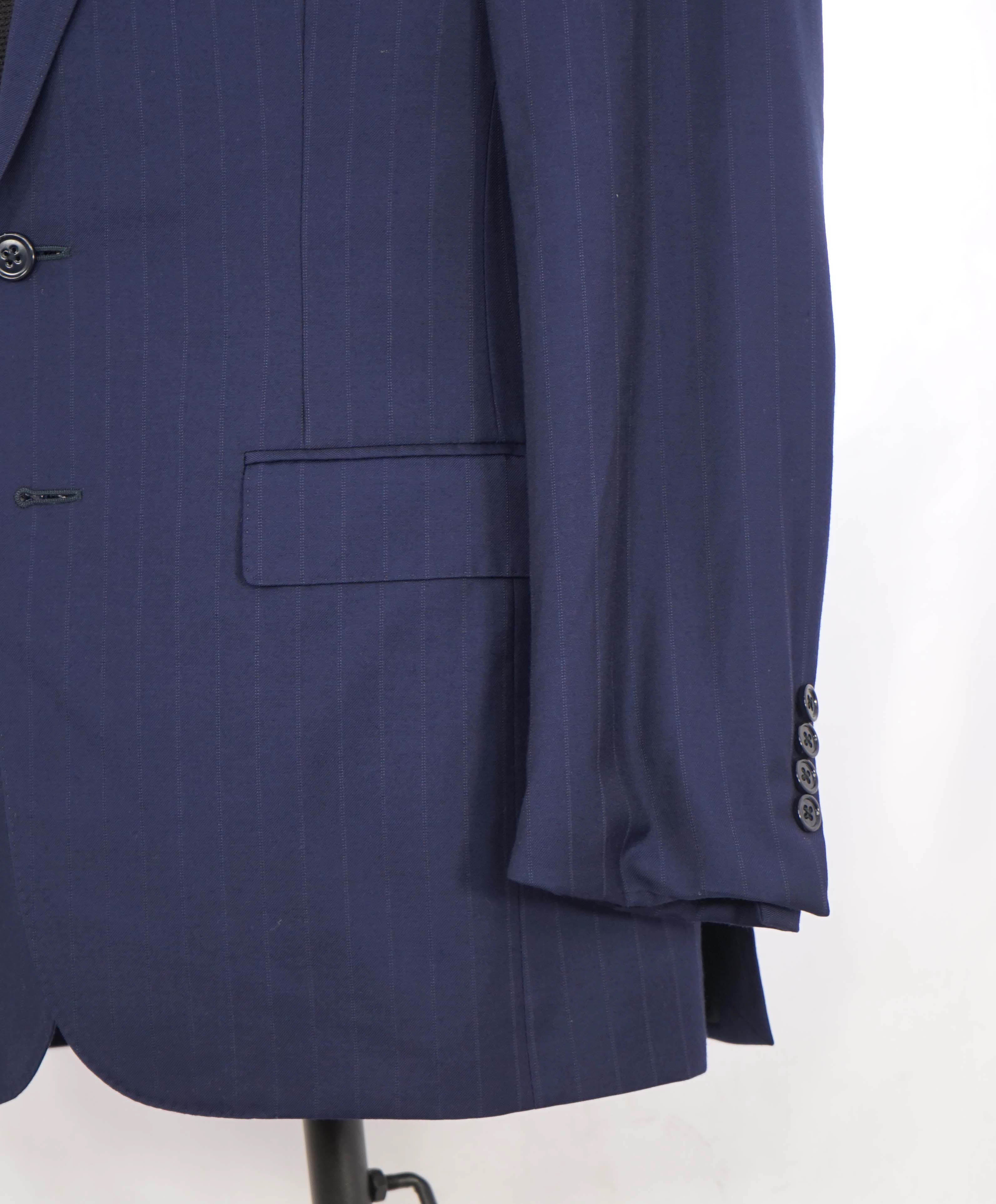 $3,495 RALPH LAUREN PURPLE LABEL - Blue Tonal Chalk Stripe Suit - 38R