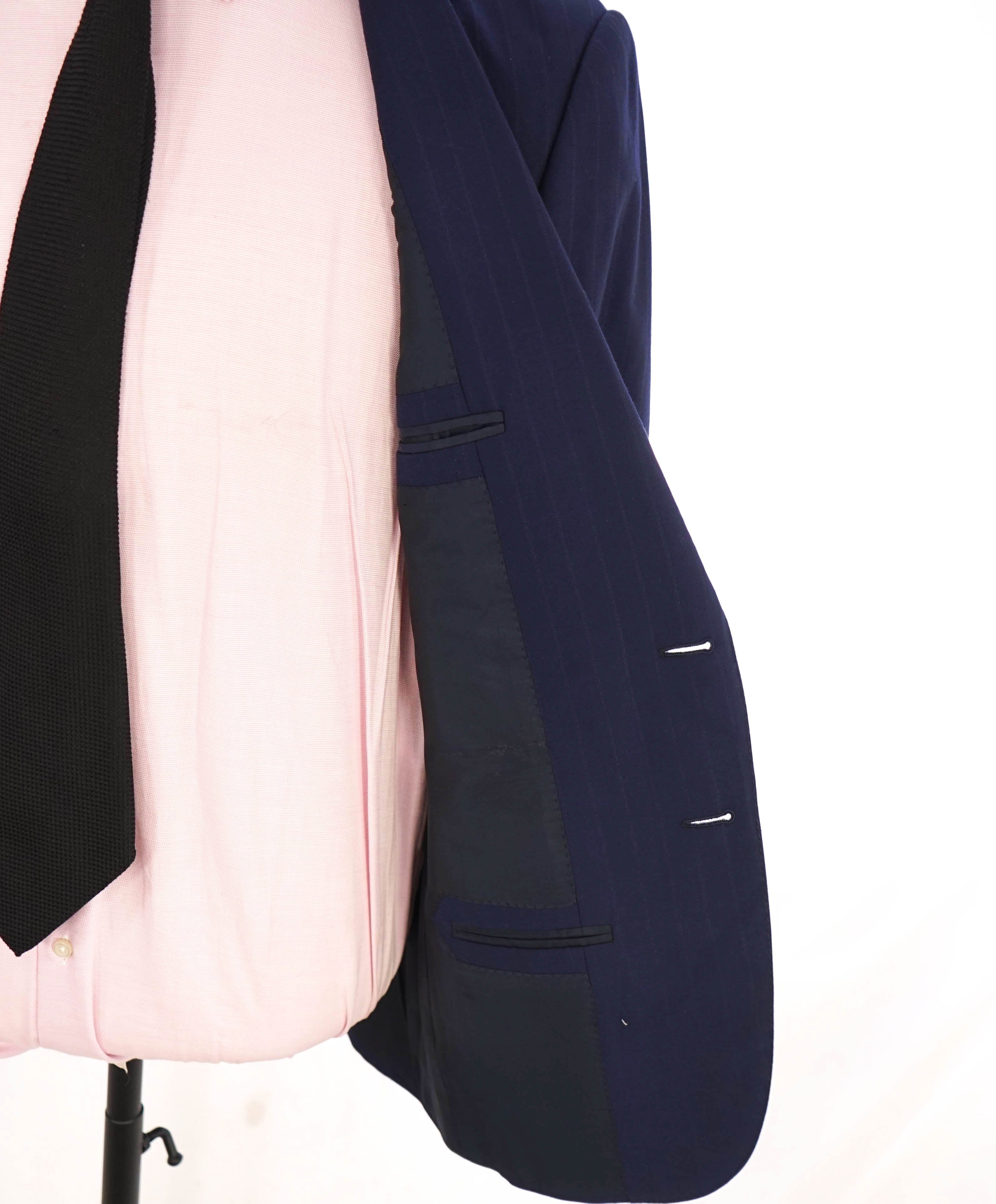 $3,495 RALPH LAUREN PURPLE LABEL - Blue Tonal Chalk Stripe Suit - 38R