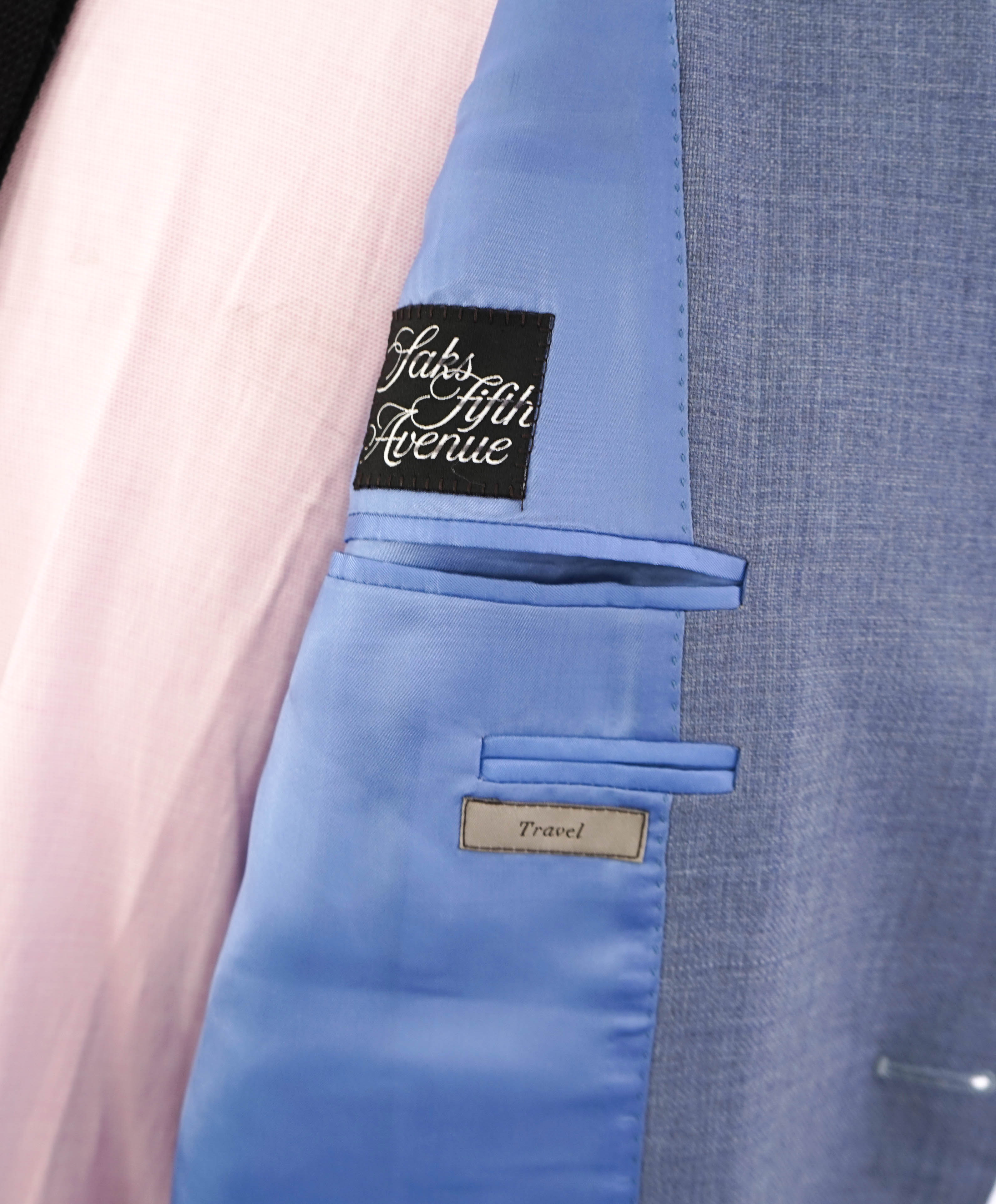$1,895 CANALI - "TRAVEL" Baby Blue Textured Blazer - 44L