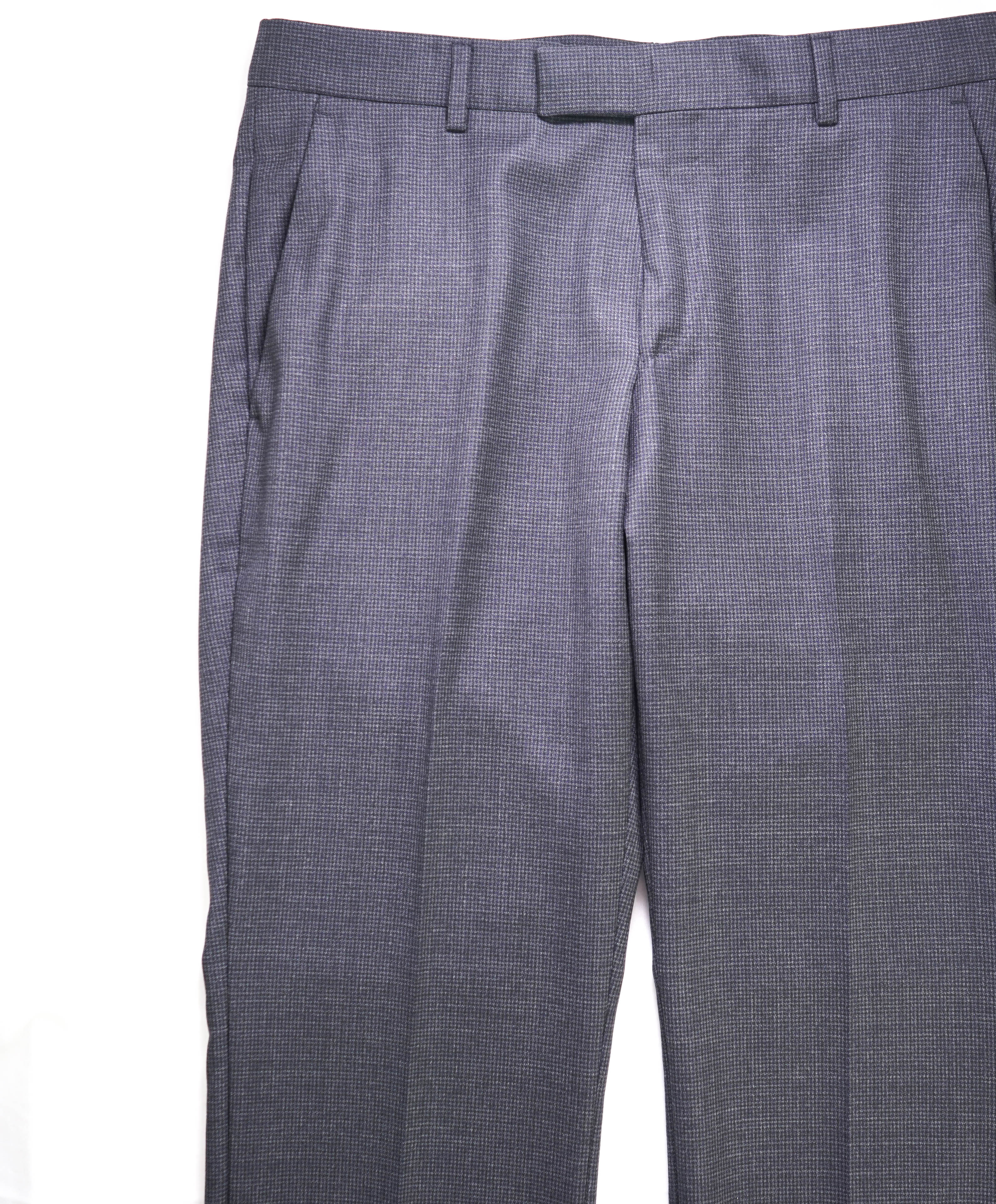 Z ZEGNA - Micro Houndstooth Blk/Gray "SLIM" Flat Front Dress Pants - 32W