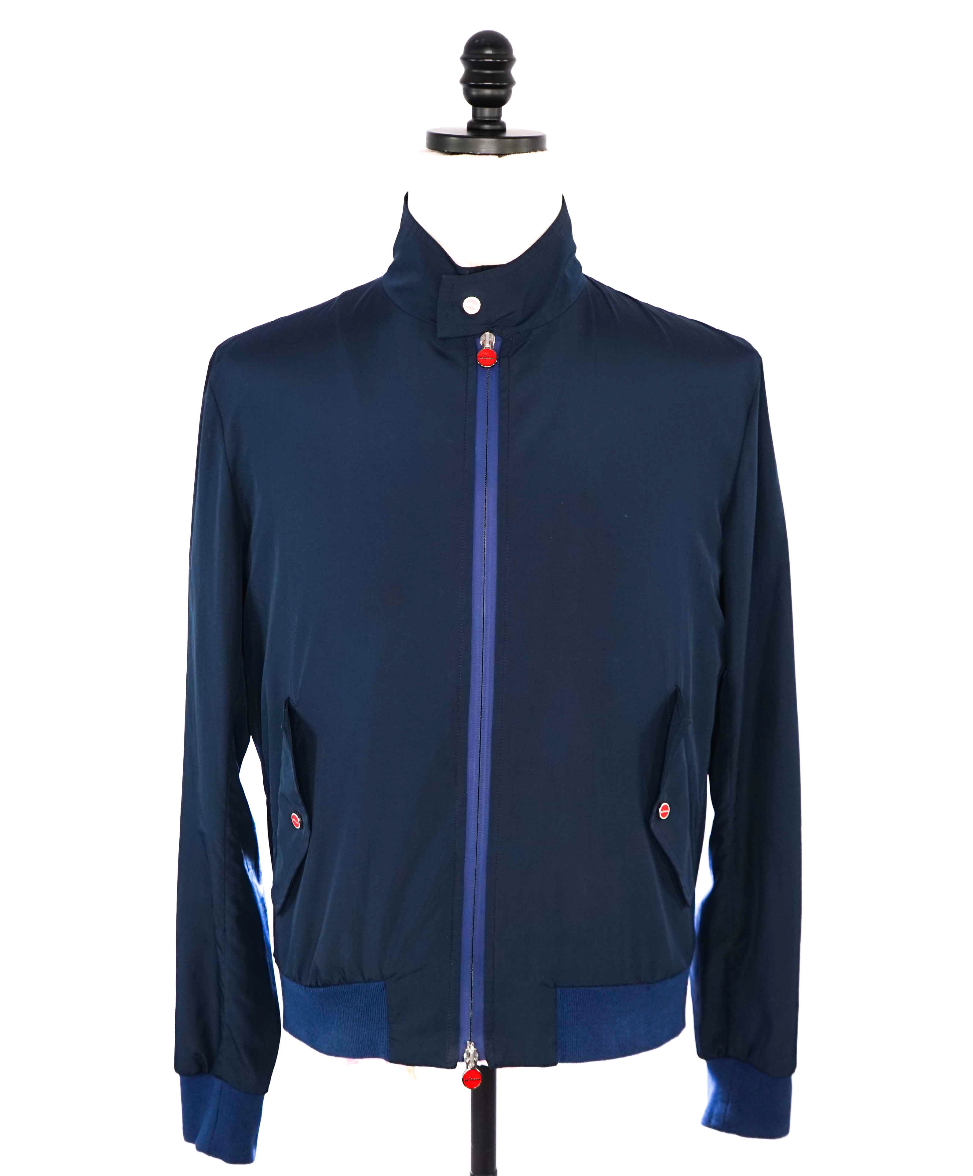 $2,995 KITON - Navy Waterproof Windbreaker With Logo Detailing - 40 US (50EU) M