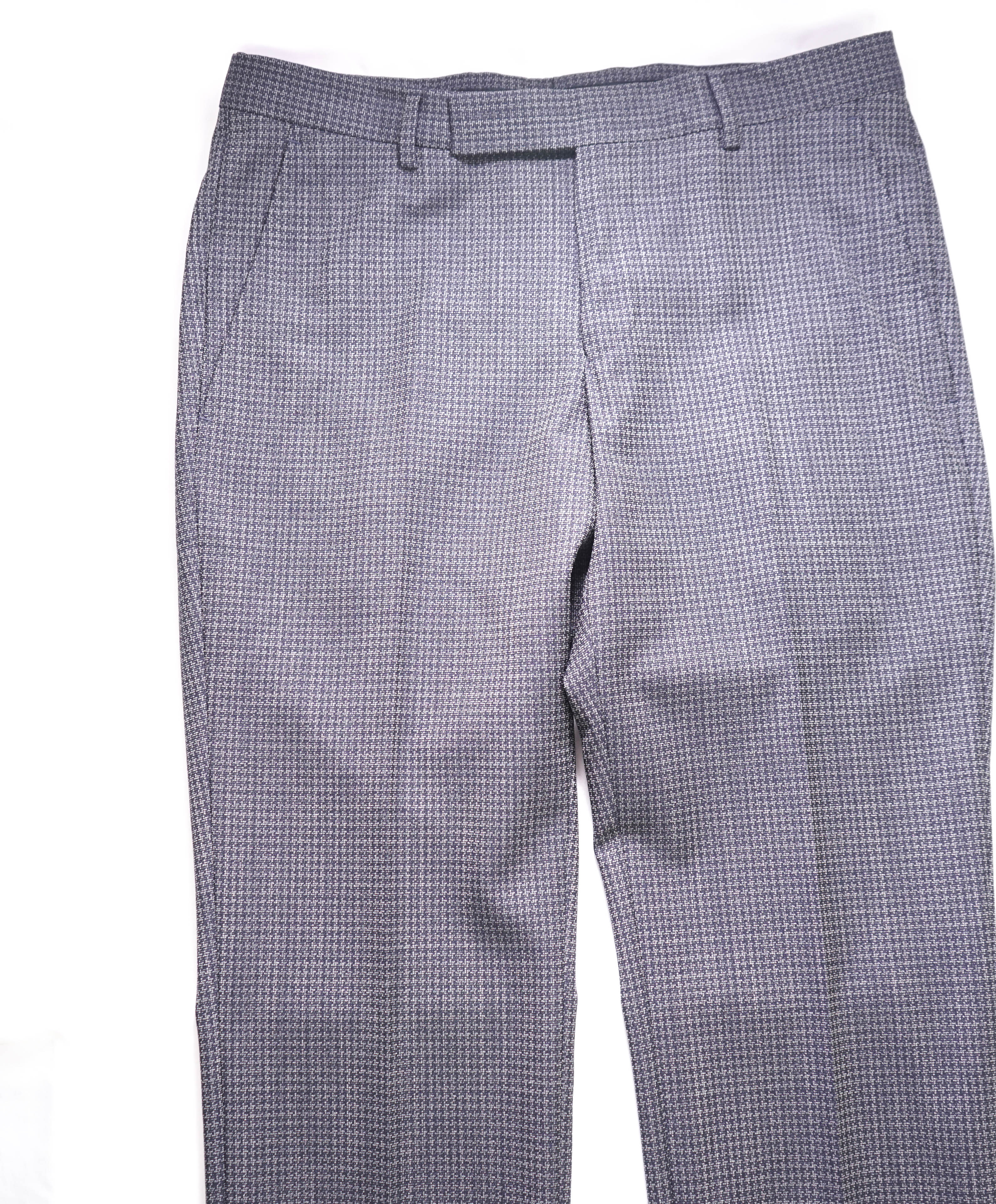 Z ZEGNA - Gray/Black Houndstooth "SLIM" Flat Front Dress Pants - 31W