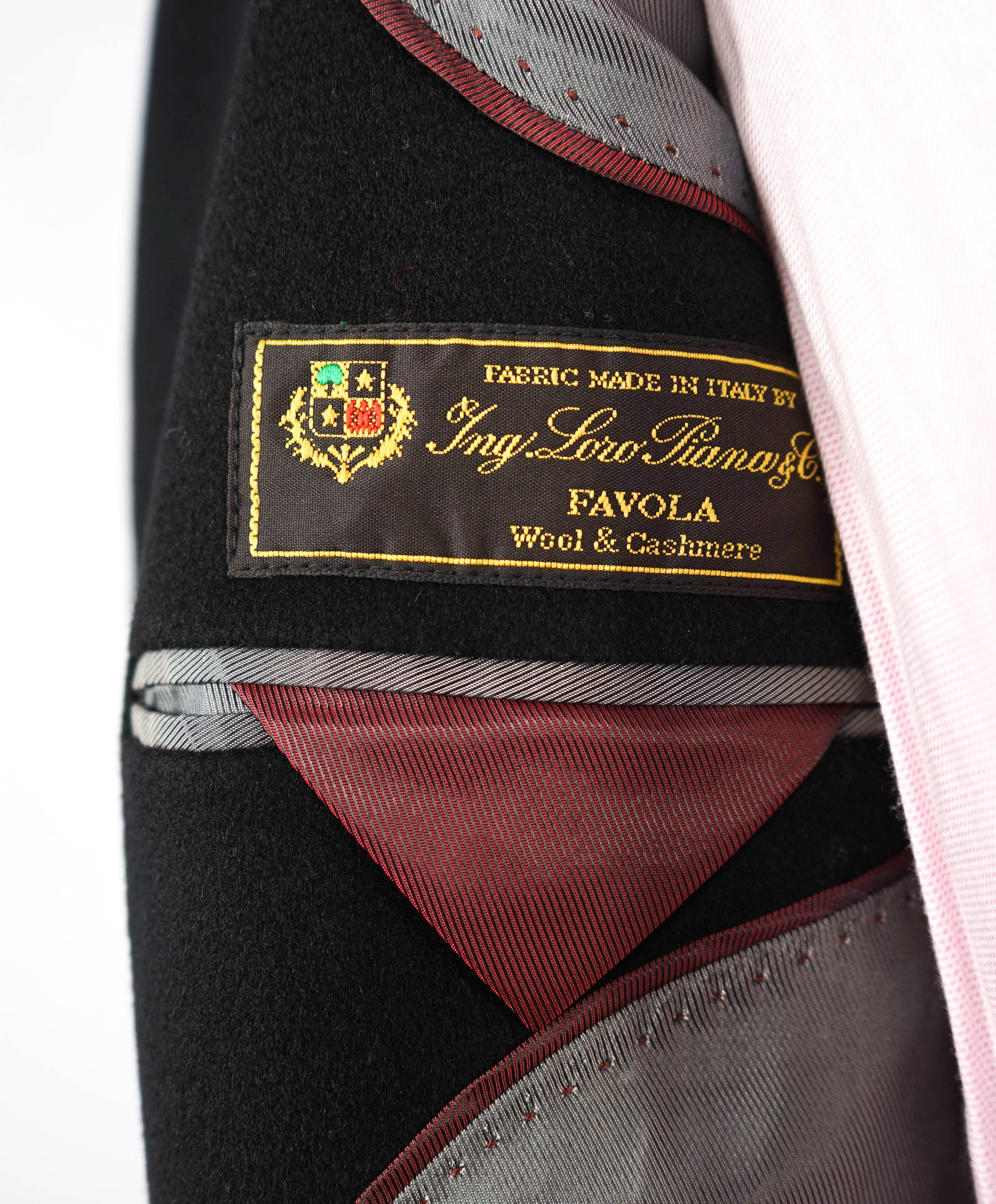 $1,295 LORO PIANA - SAKS FIFTH AVE "FAVOLA" Wool & Cashmere Classic Black Coat- 40R