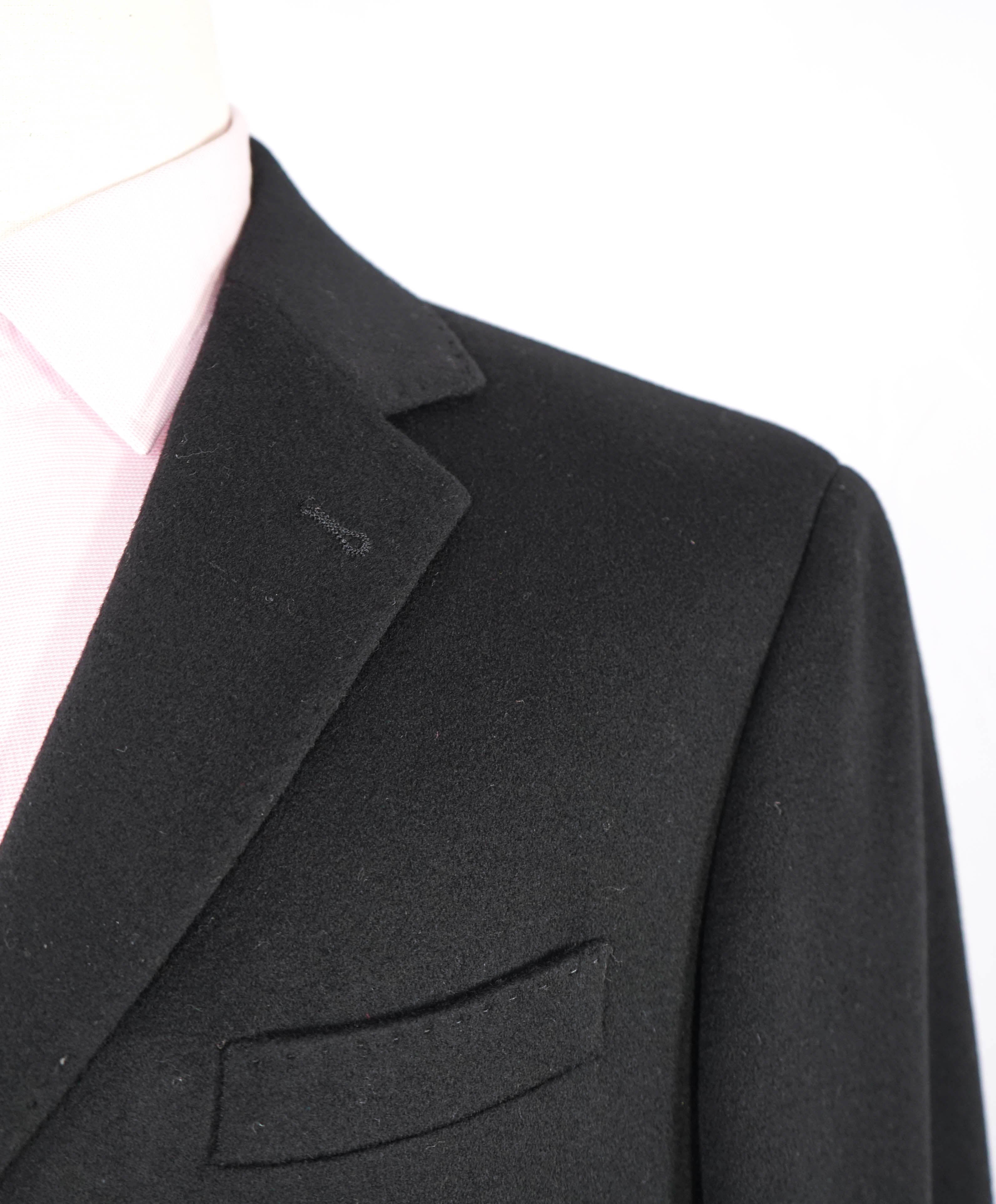 $1,295 LORO PIANA - SAKS FIFTH AVE "FAVOLA" Wool & Cashmere Classic Black Coat- 40R