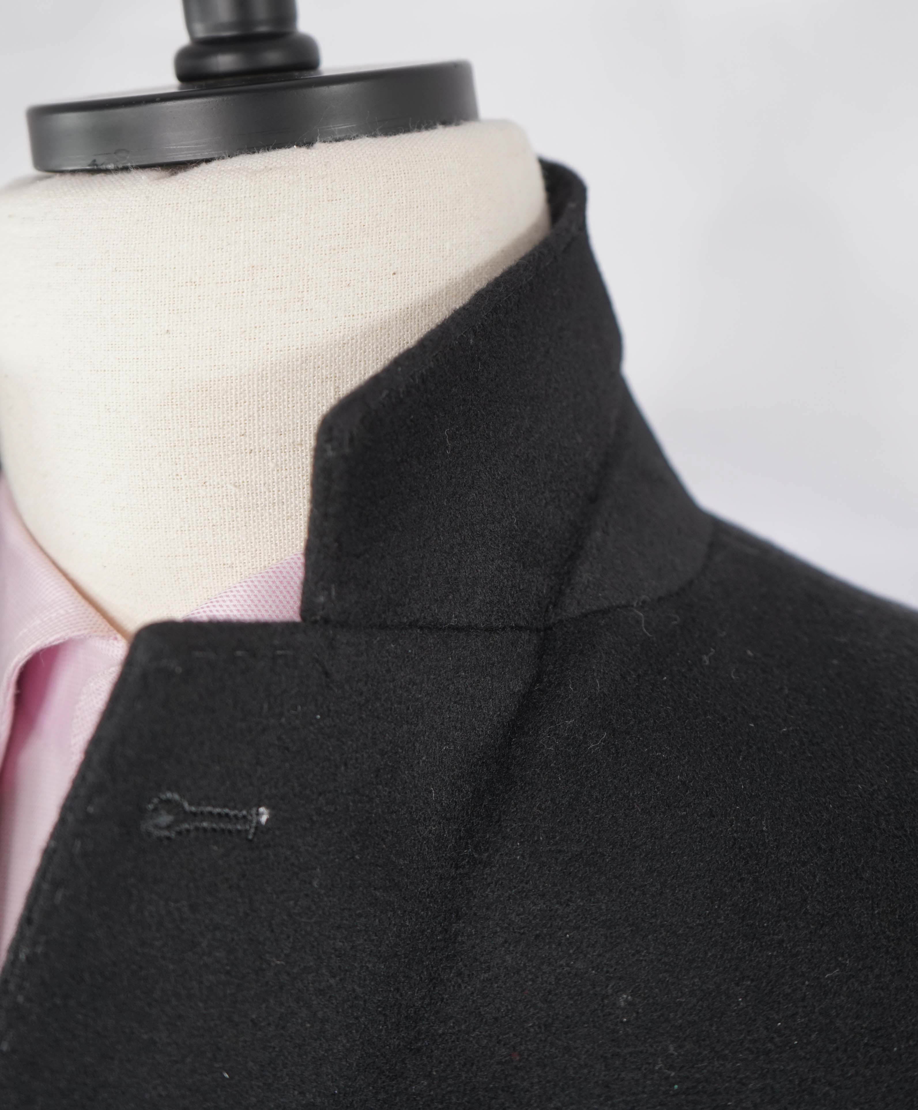 $1,295 LORO PIANA - SAKS FIFTH AVE "FAVOLA" Wool & Cashmere Classic Black Coat- 40R