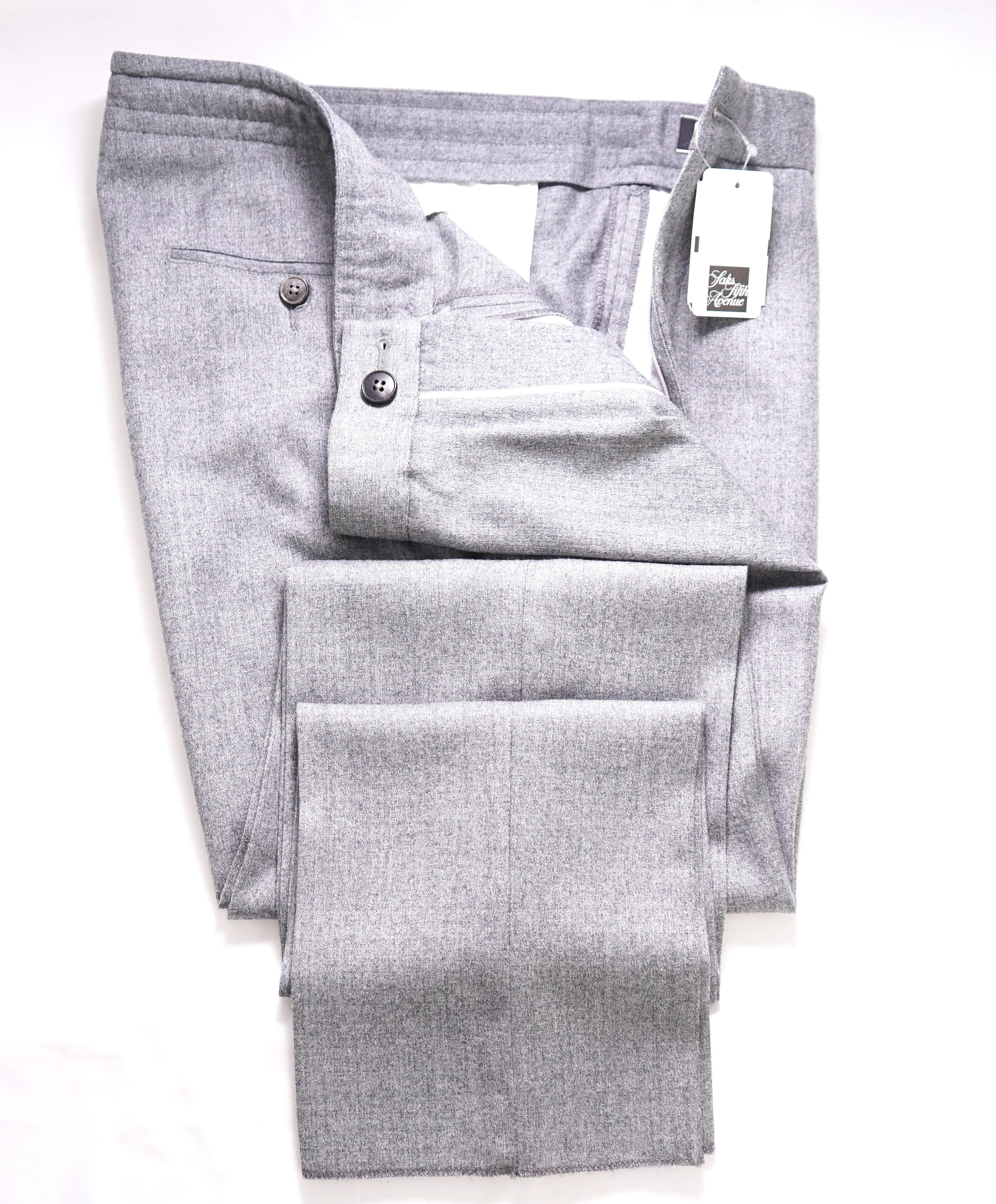 Z ZEGNA - "TechMerino Wash&Go" Drawstring Flat Front Dress Pants - 33W