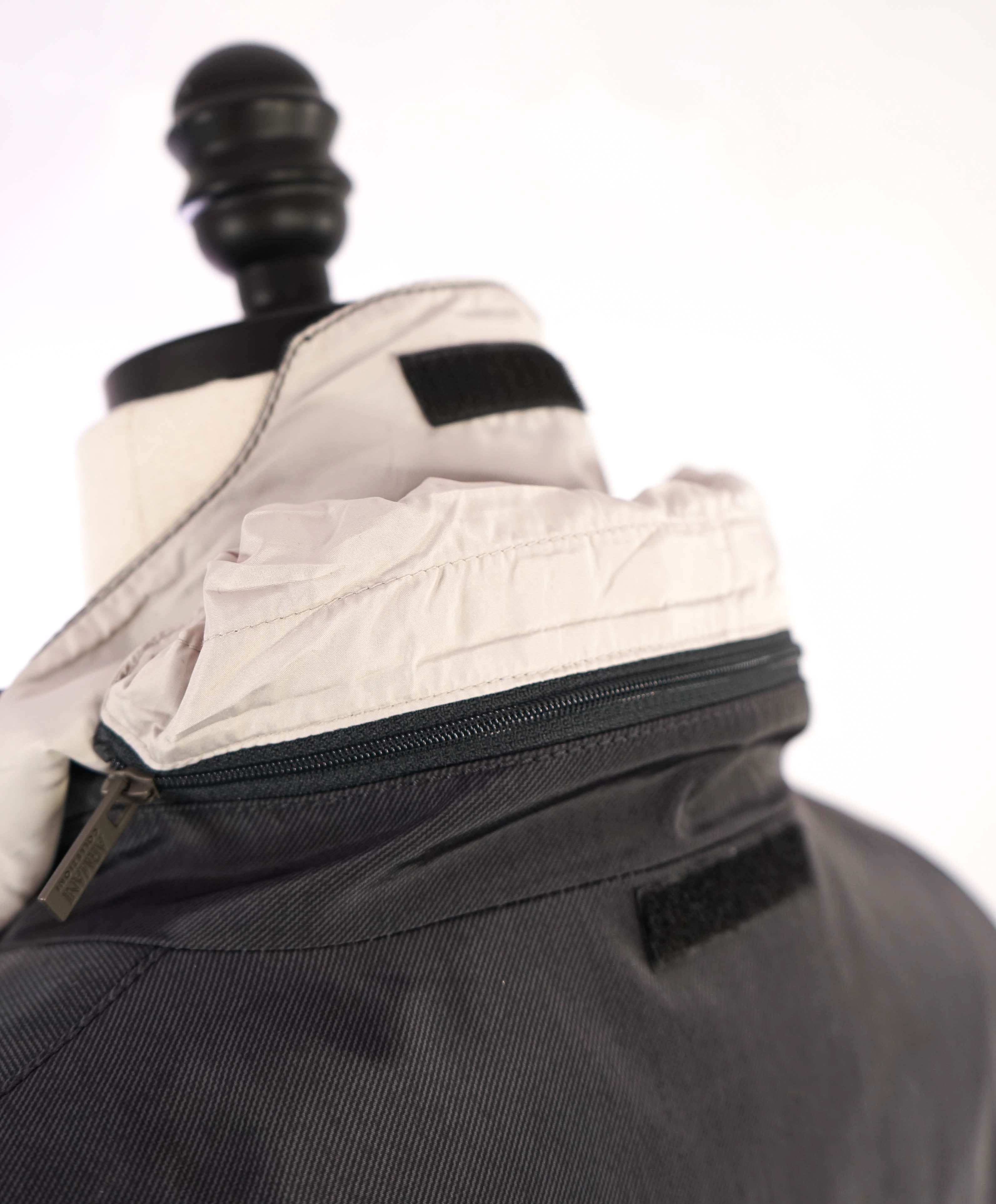 $1,195 ARMANI COLLEZIONI - "Water Repellent" Gray HOOD Jacket Coat - 44 US