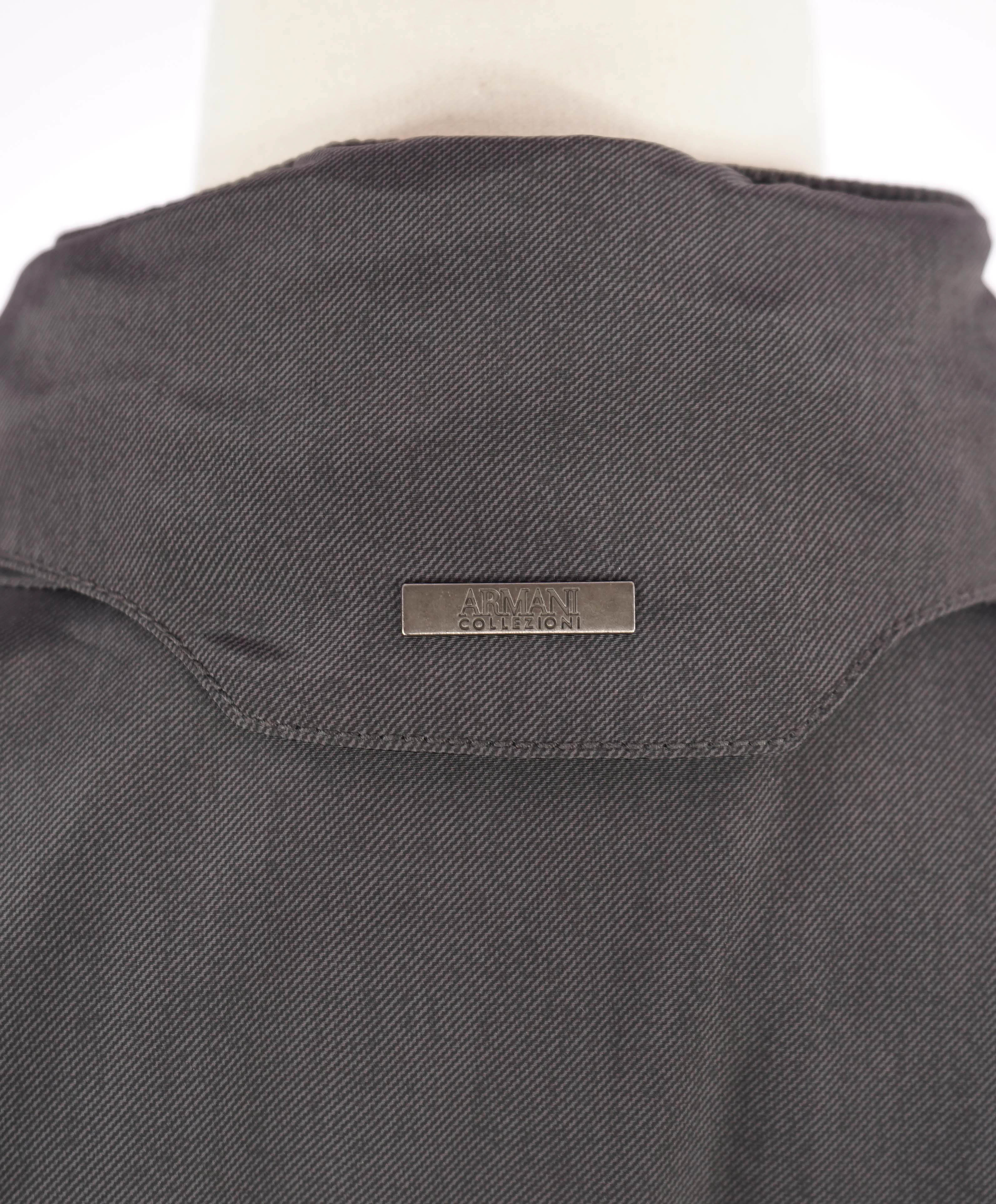 $1,195 ARMANI COLLEZIONI - "Water Repellent" Gray HOOD Jacket Coat - 44 US