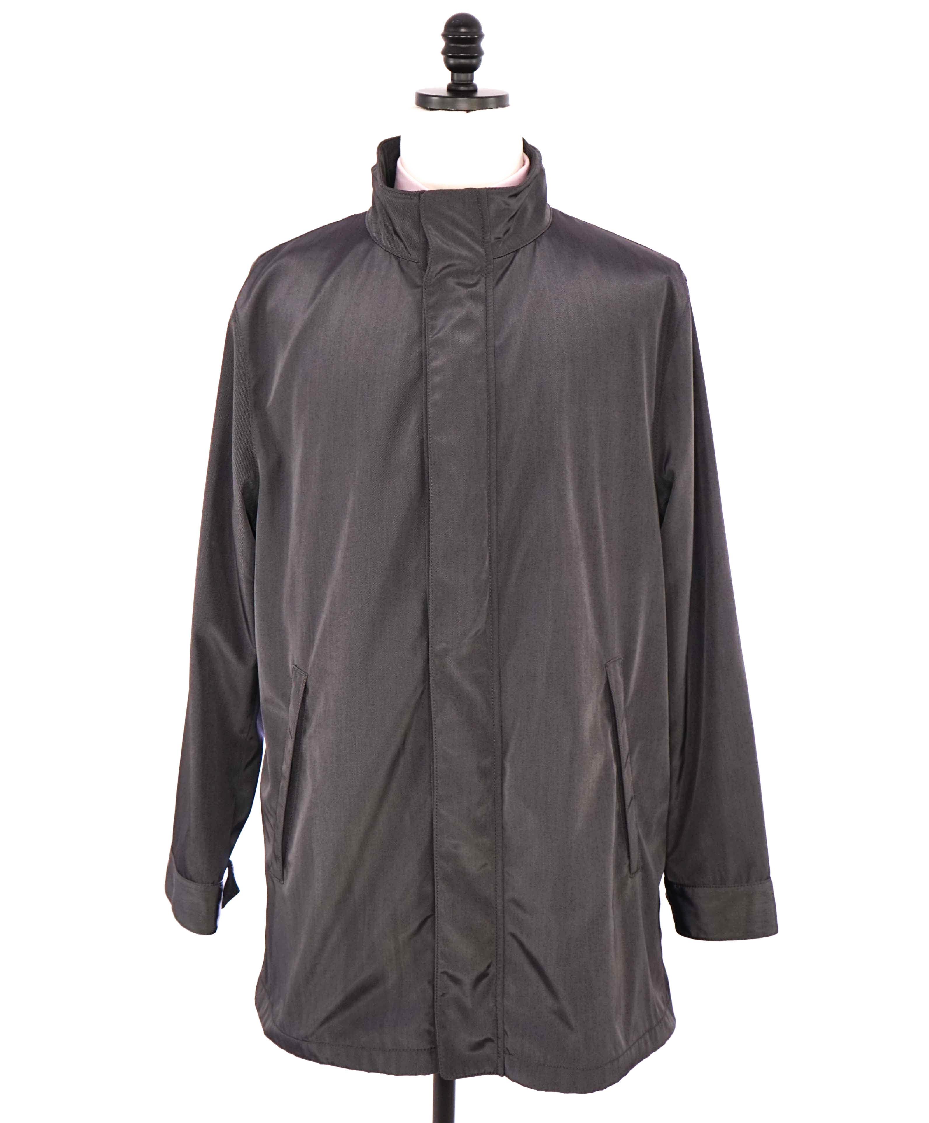 $1,195 ARMANI COLLEZIONI - "Water Repellent" Gray HOOD Jacket Coat - 44 US