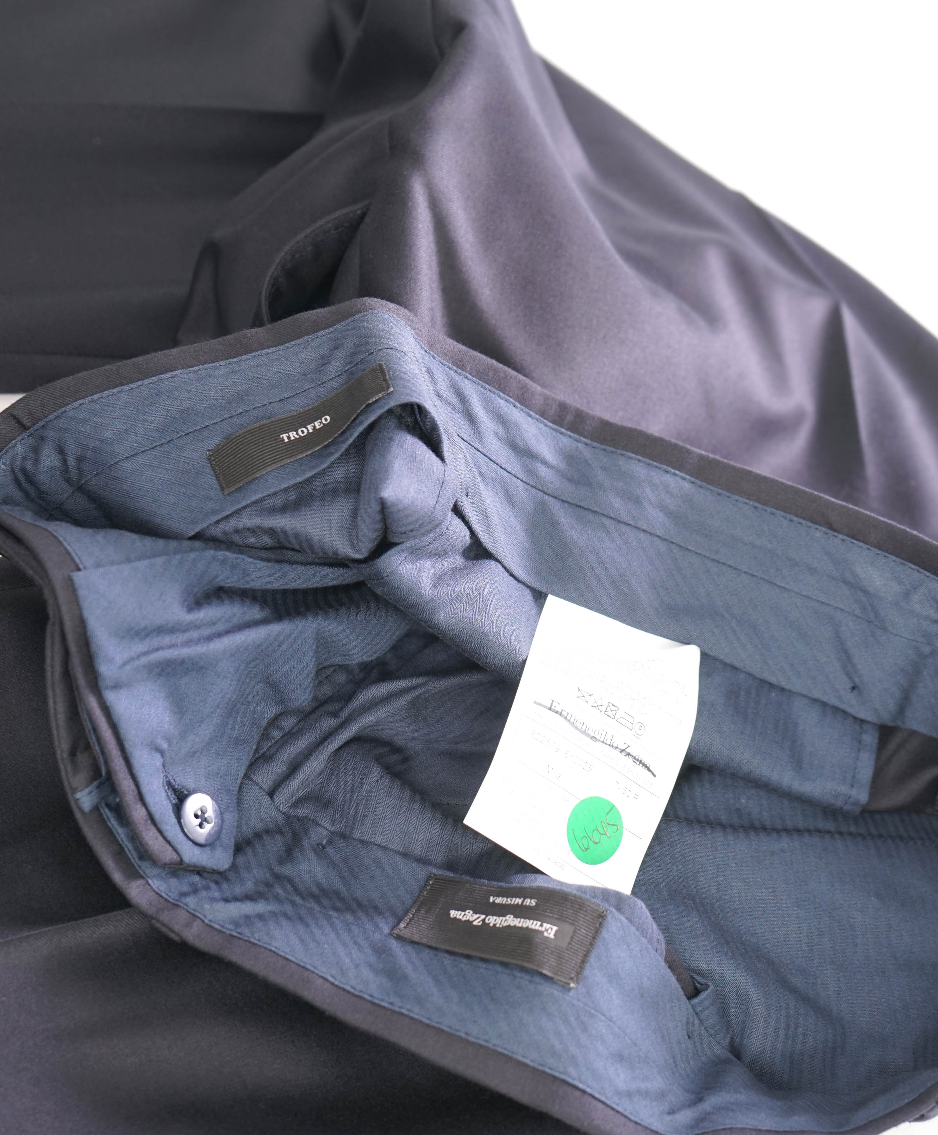 $890 ERMENEGILDO ZEGNA -"TROFEO Su Misura" Navy Pants - 34W