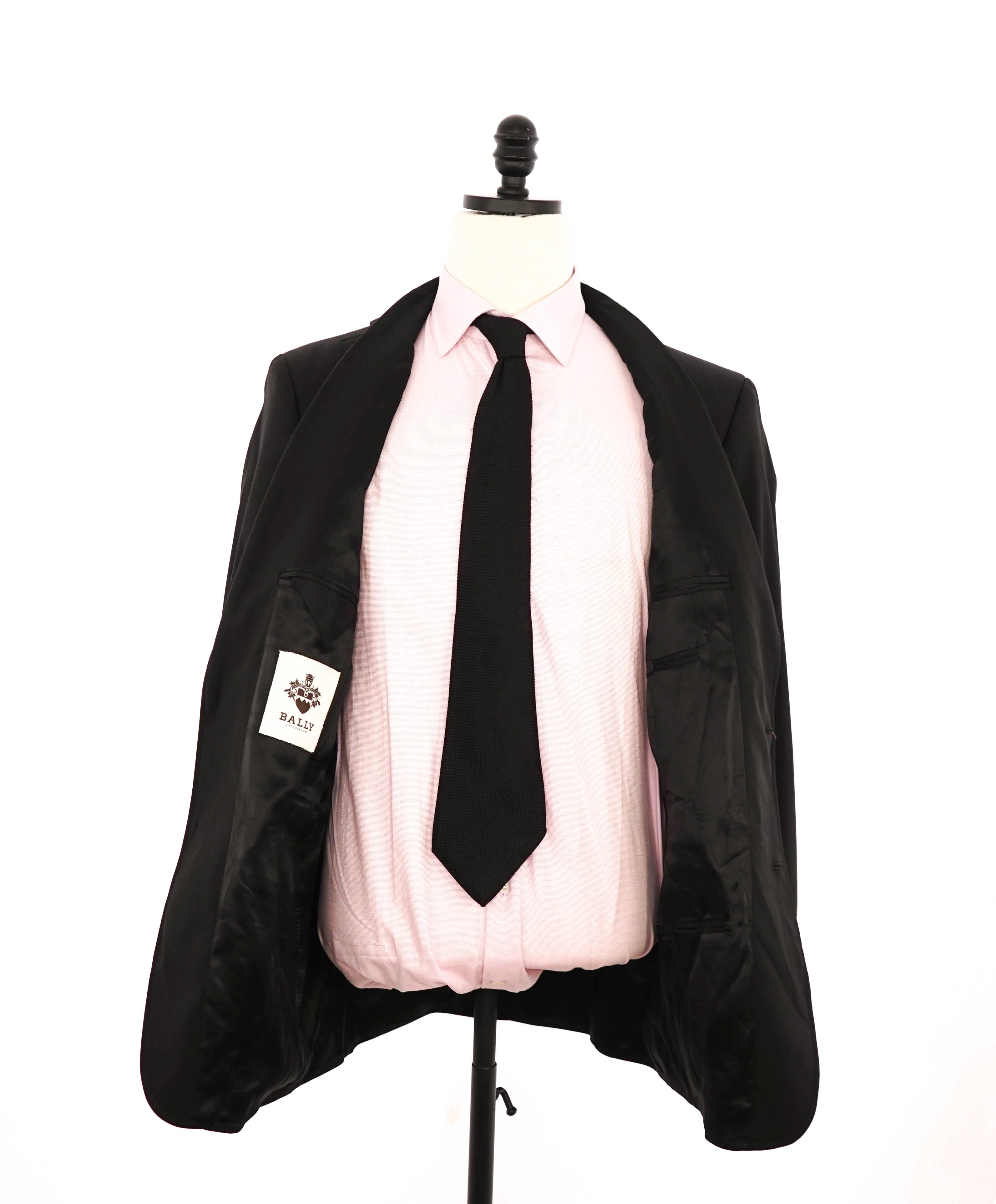 $1,675 BALLY - Black Classic Pick Stitch Wool Blazer Blazer - 42R