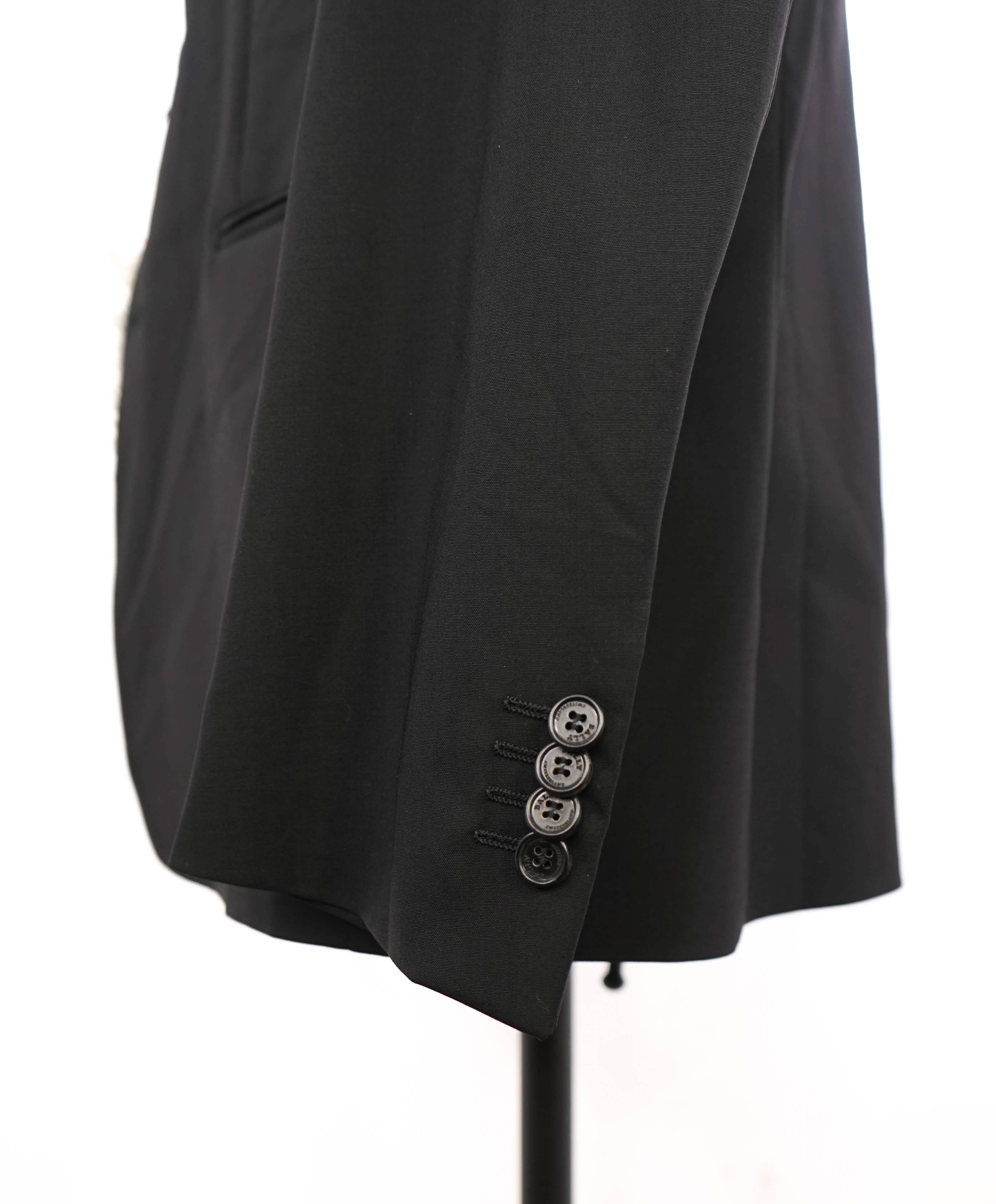 $1,675 BALLY - Black Classic Pick Stitch Wool Blazer Blazer - 42R
