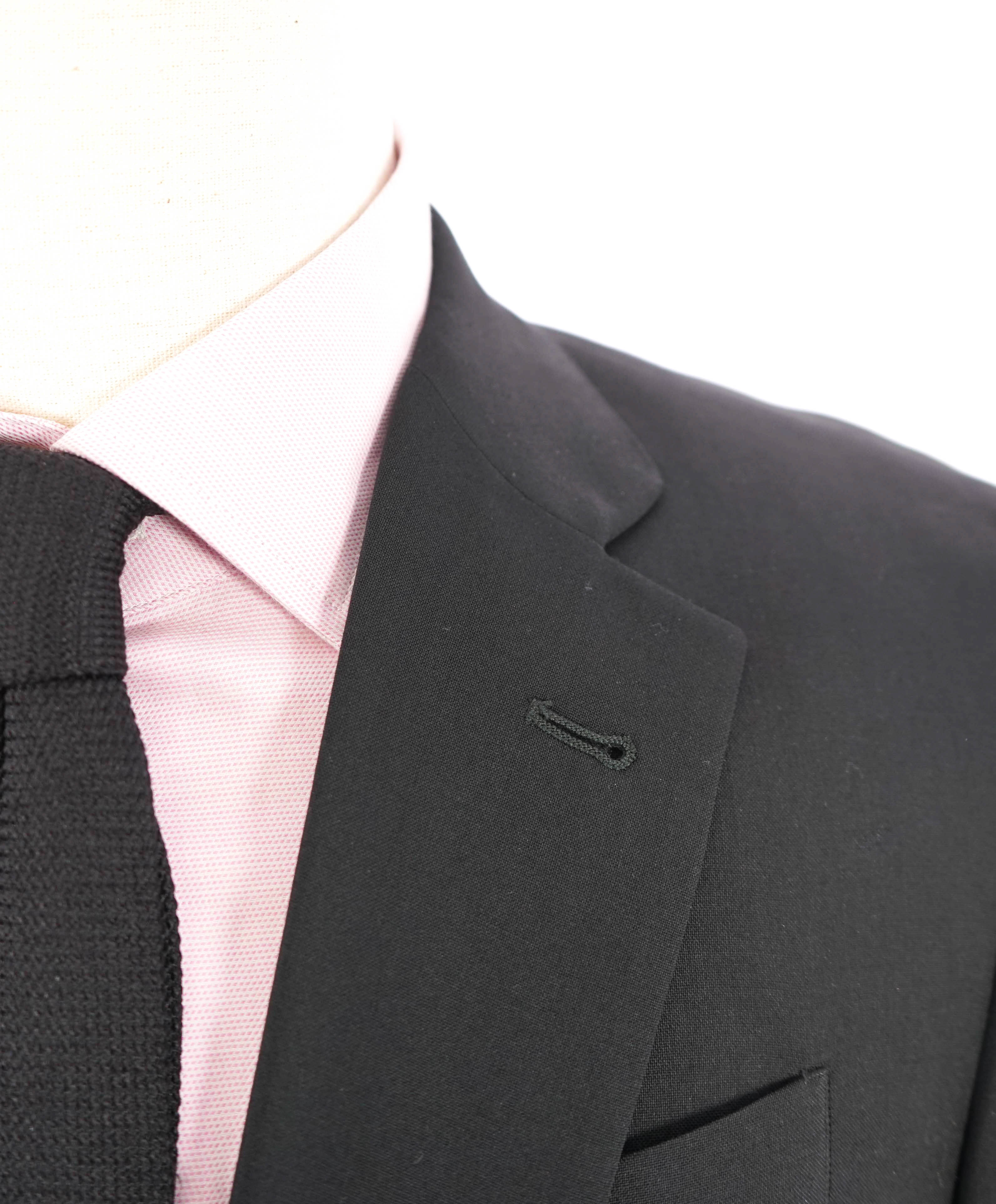 ARMANI COLLEZIONI - "G Line" Modern Solid Black Notch Lapel Suit - 38R