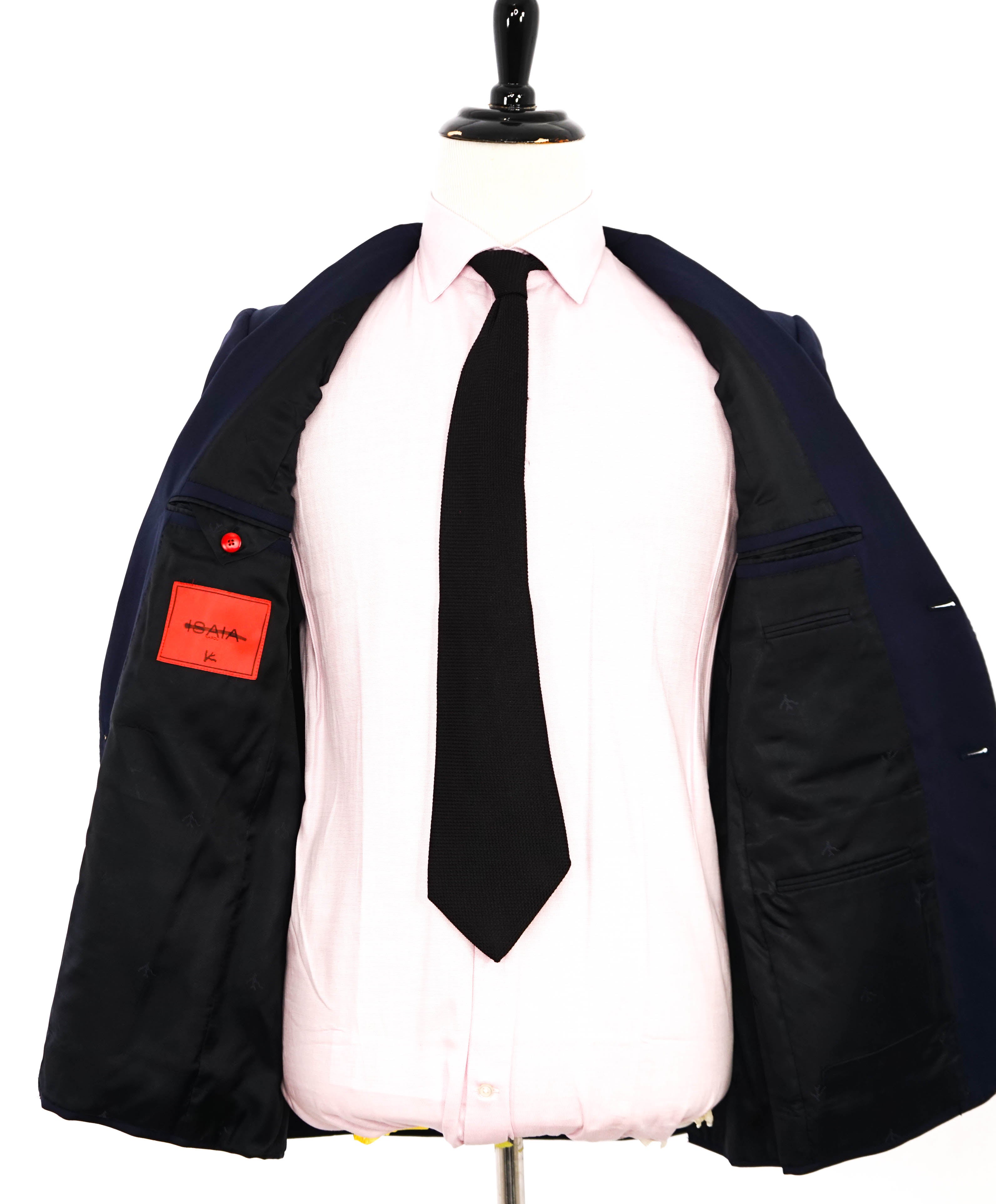 $2,995 ISAIA - "S LIGHT" Super 130's Navy Blue ROYAL WEAVE Blazer - 40R