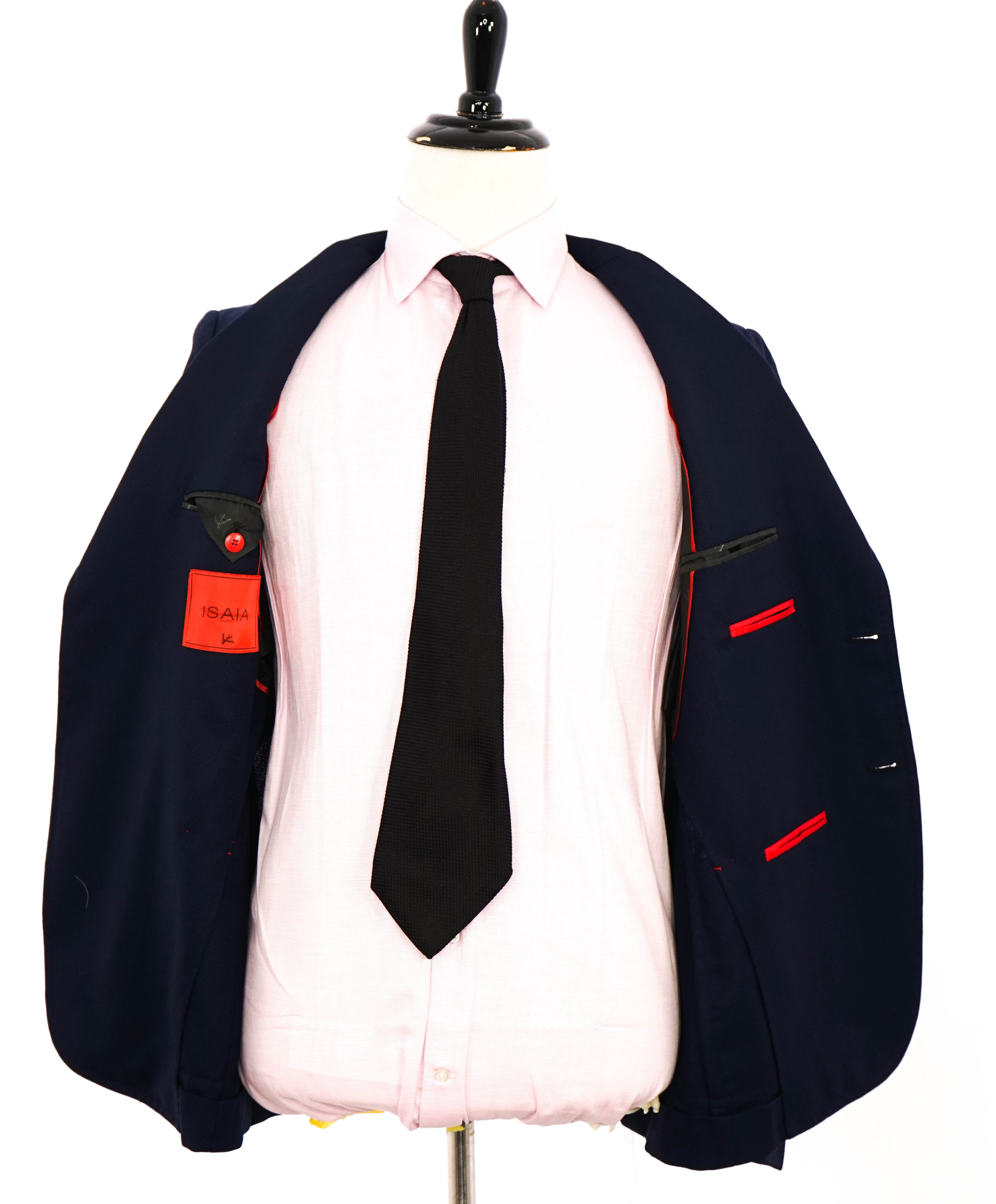 $3,295 ISAIA - "CORTINA" Navy Patch Pocket Textured Blazer - 42R